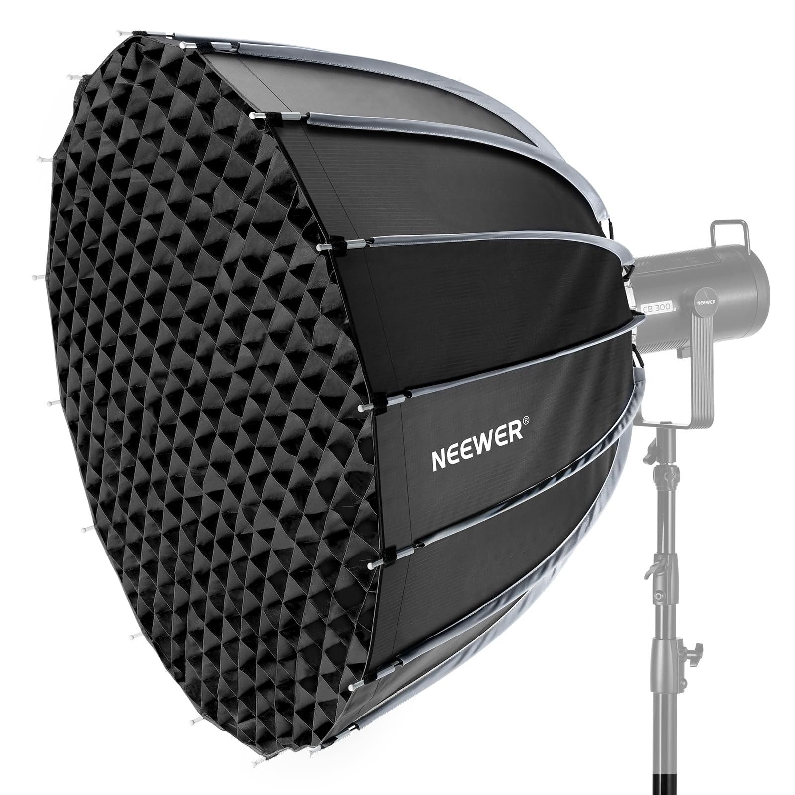 Neewer Softbox NS120P 120cm Parabolic Softbox Schnellwechsel-System mit Grid/Tasche, Schnellwechsel und Zusammenklappbar