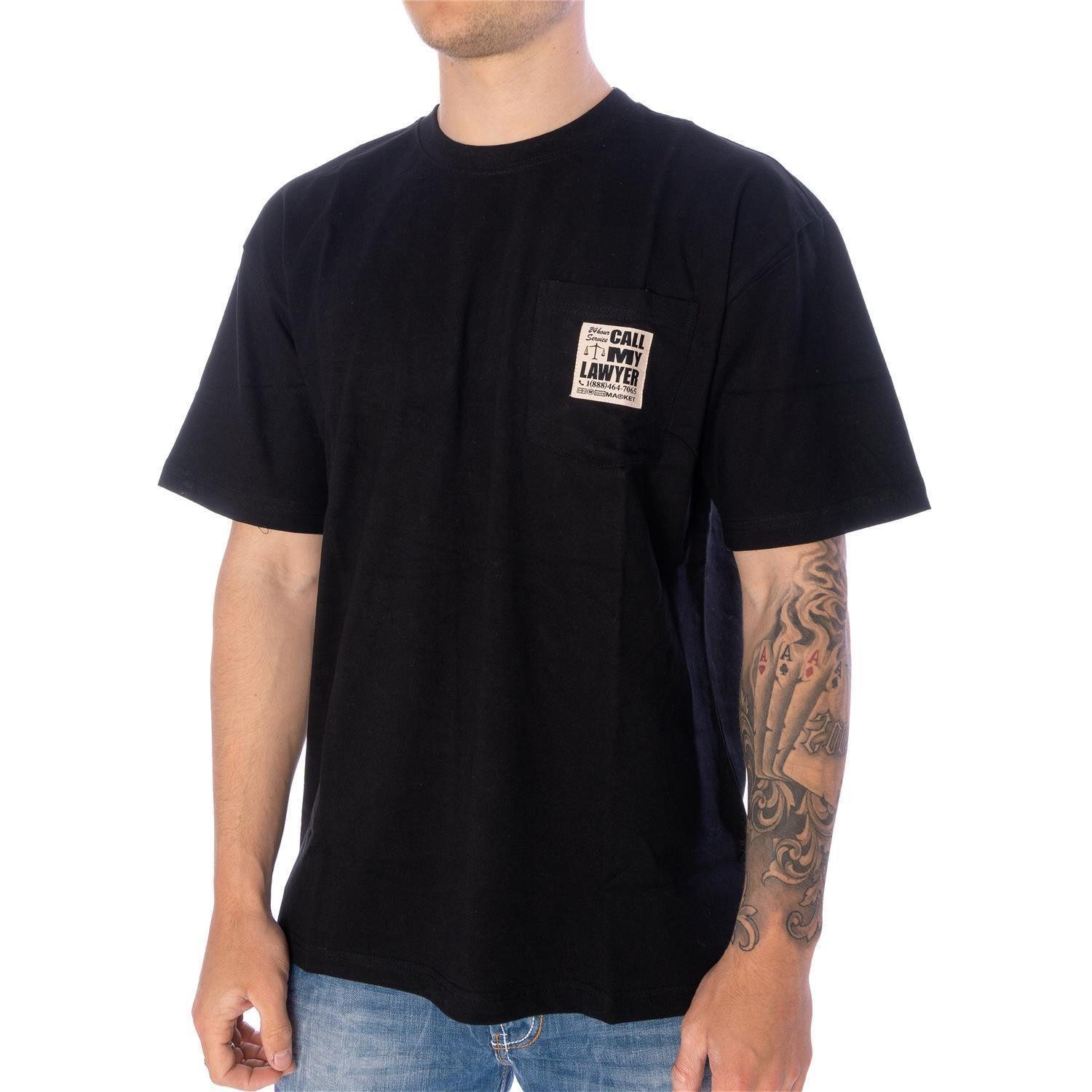Market T-Shirt T-Shirt Market 24 Hr Lawyer Service (1-tlg) Großer "Market" Logo-Print auf der Rückseite