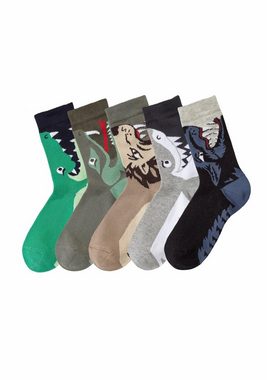 Socken (Packung, 5-Paar) mit Tiermotiven
