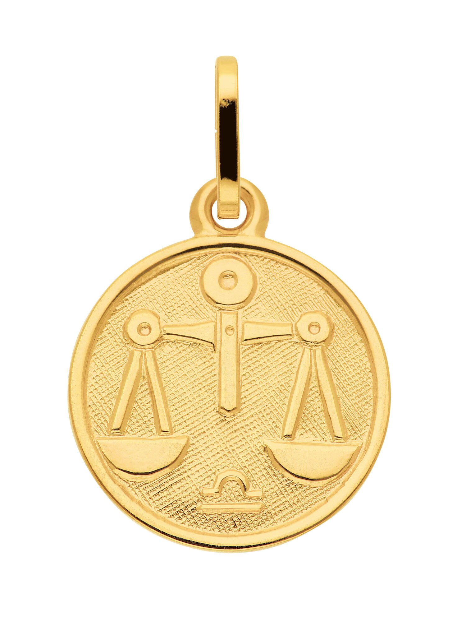 Kettenanhänger 333 Gold Sternzeichen Anhänger Waage Ø 11,8 mm