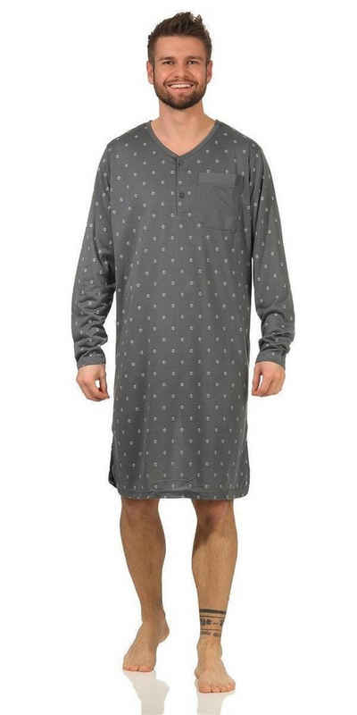 EloModa Nachthemd »Herren Nachthemd langarm Sleepshirt; M L XL 2XL« (1-tlg)