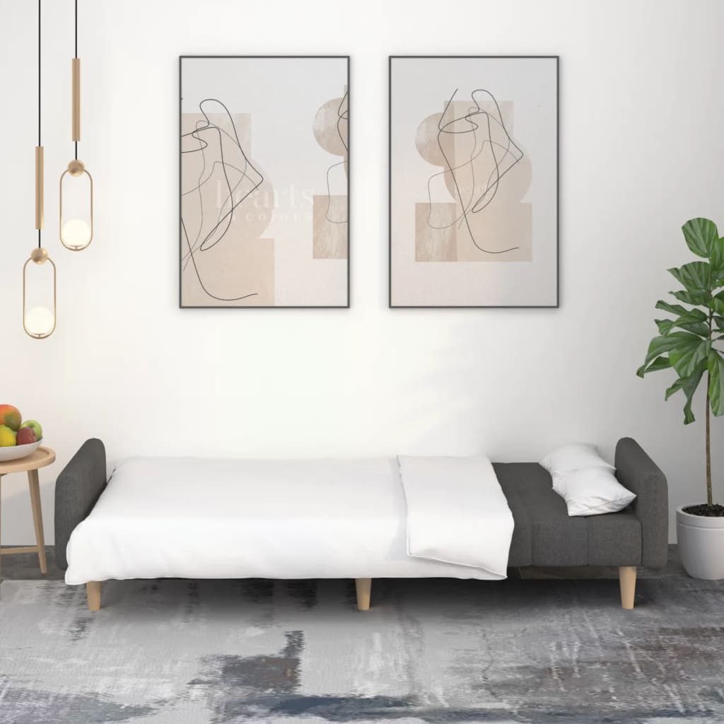 vidaXL Sofa Schlafsofa 2-Sitzer Dunkelgrau Stoff günstig online kaufen
