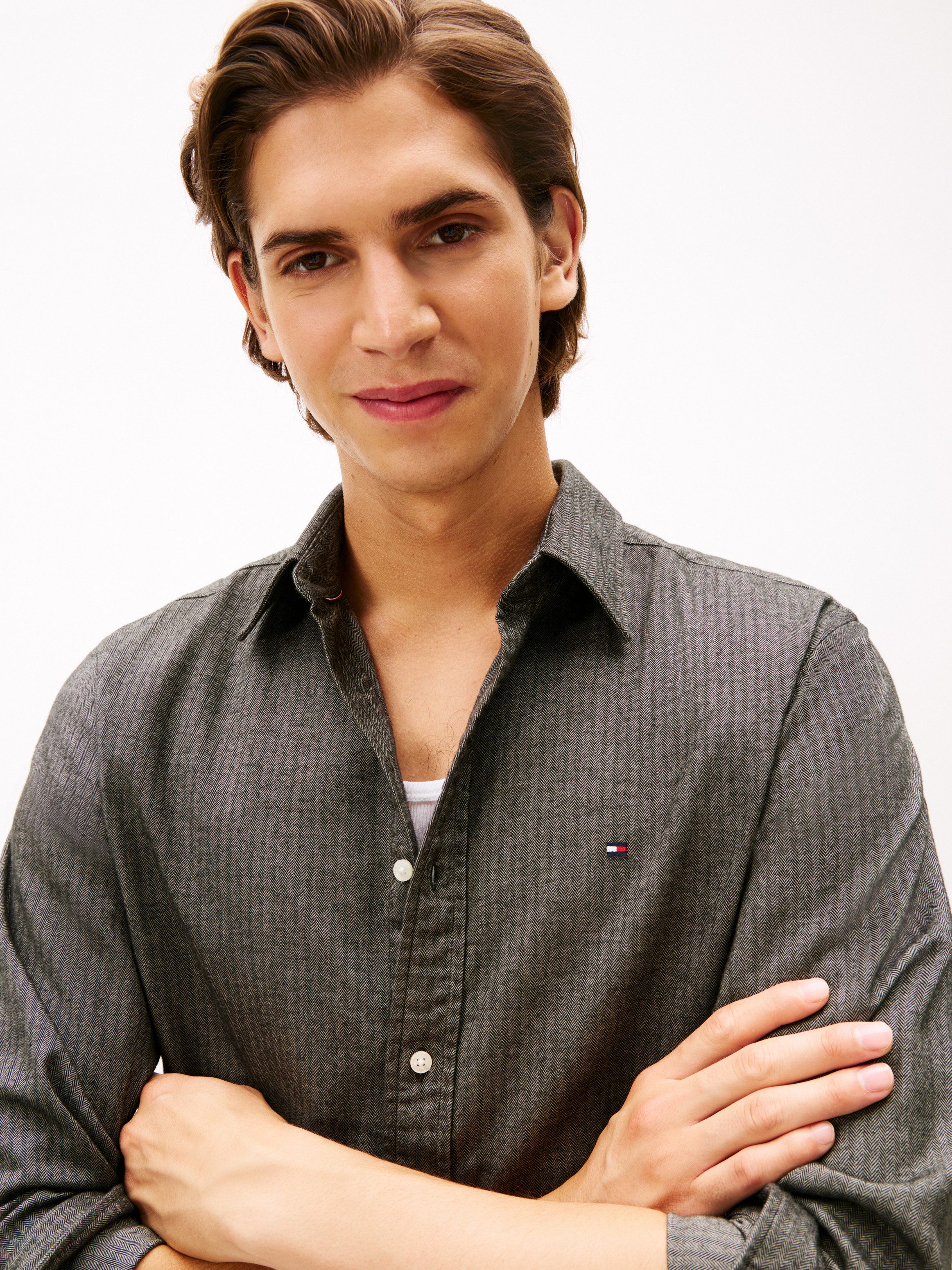 Tommy Hilfiger Langarmhemd FLANNEL HERRINGBONE SHIRT Regular fit günstig online kaufen