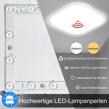 UISEBRT LED Deckenleuchte 24W Deckenlampe mit Sensor, Ultraslim LED Panel