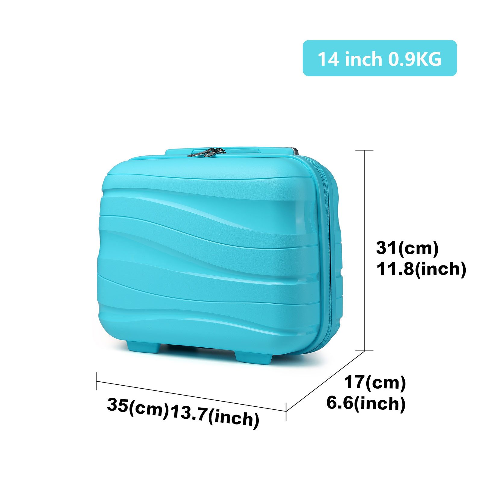 KONO Handgepäck-Trolley Leicht Hartschalenkoffer Reisekoffer mit 4 Rollen und TSA Schloss