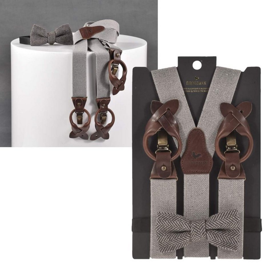 Sir Redman Hosenträger Recycled Holländer Y-Form, Set mit Fliege ...