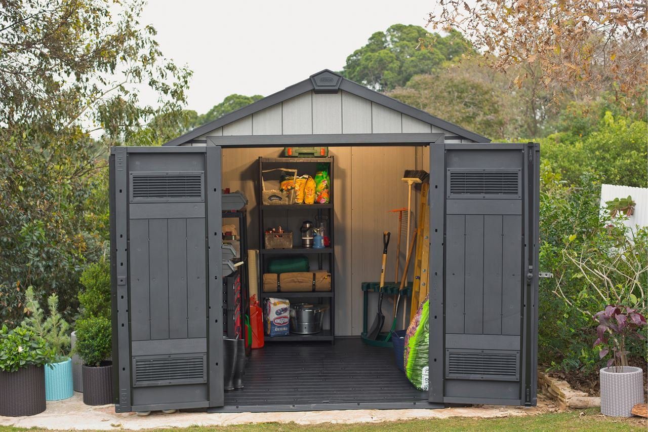 Keter Gartenhaus Oakland 757 abschließbar Schuppen für Garten 8400 L Winterfest, BxT: 230,00x223,80 cm, 4,5m² Grundfläche, anstreichbar und wartungsfrei