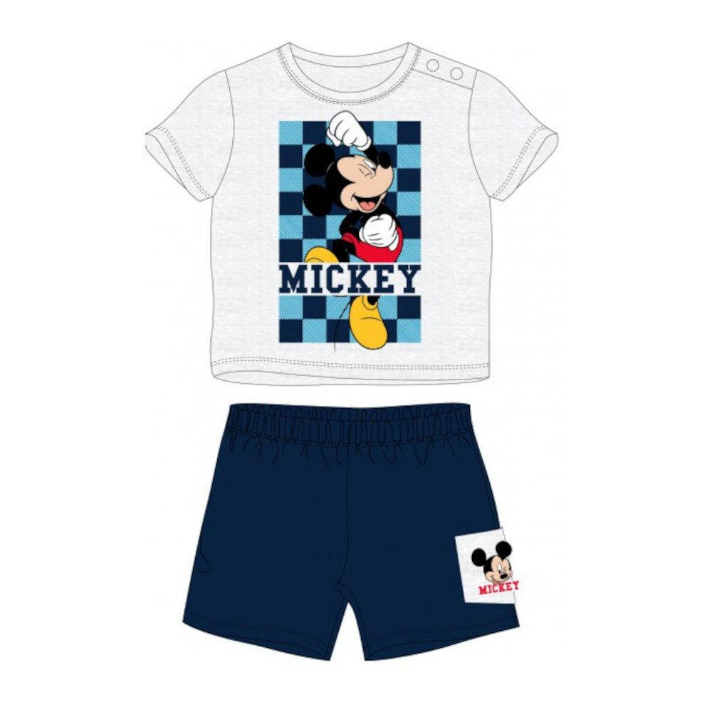 Disney Mickey Mouse Shirt & Hose Baby-Bekleidungs-Set 'Fröhliche Mickey Mouse', Kurzarmshirt & kurze (Set, 2-tlg)