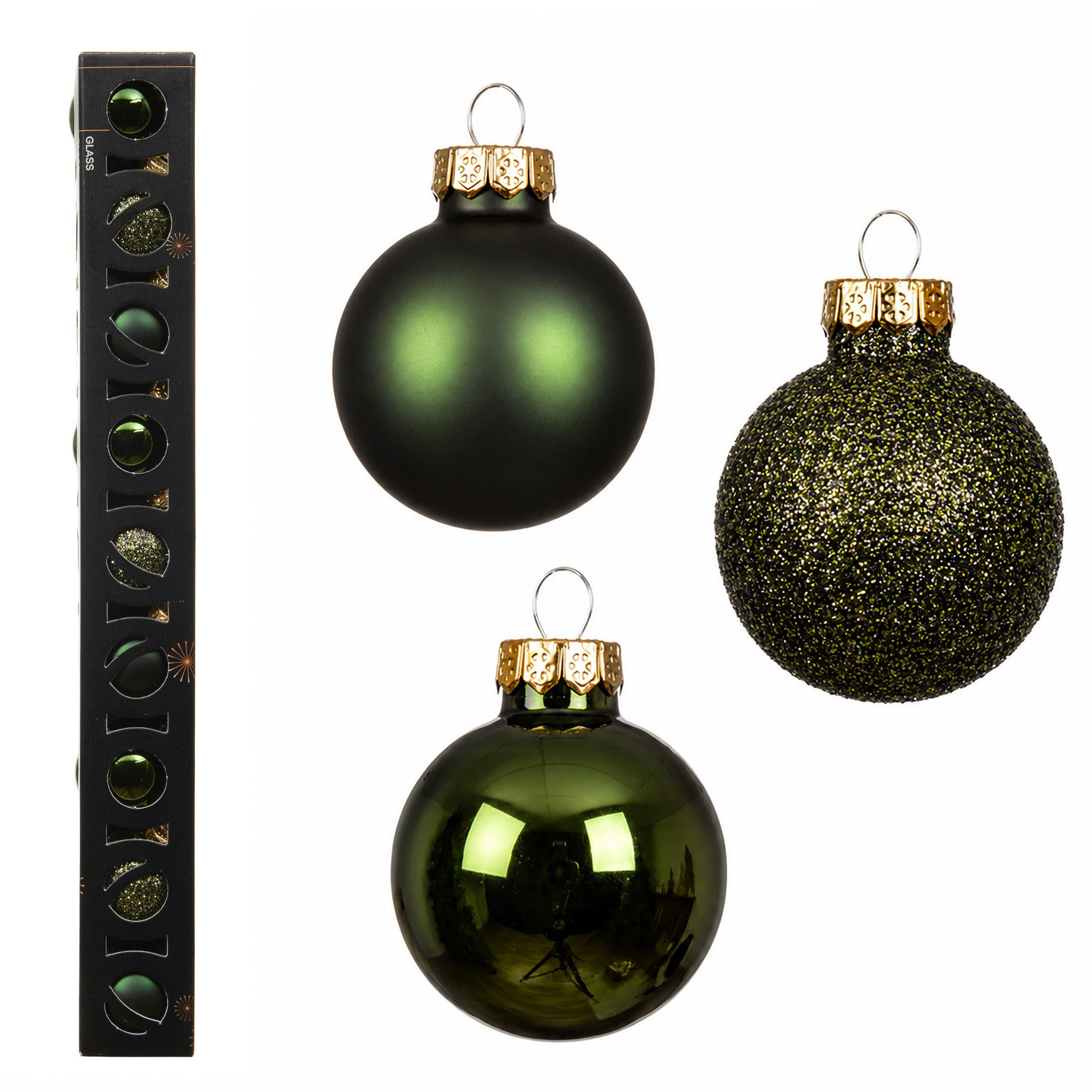 Dunkelgrüne Glas Weihnachtskugeln online kaufen