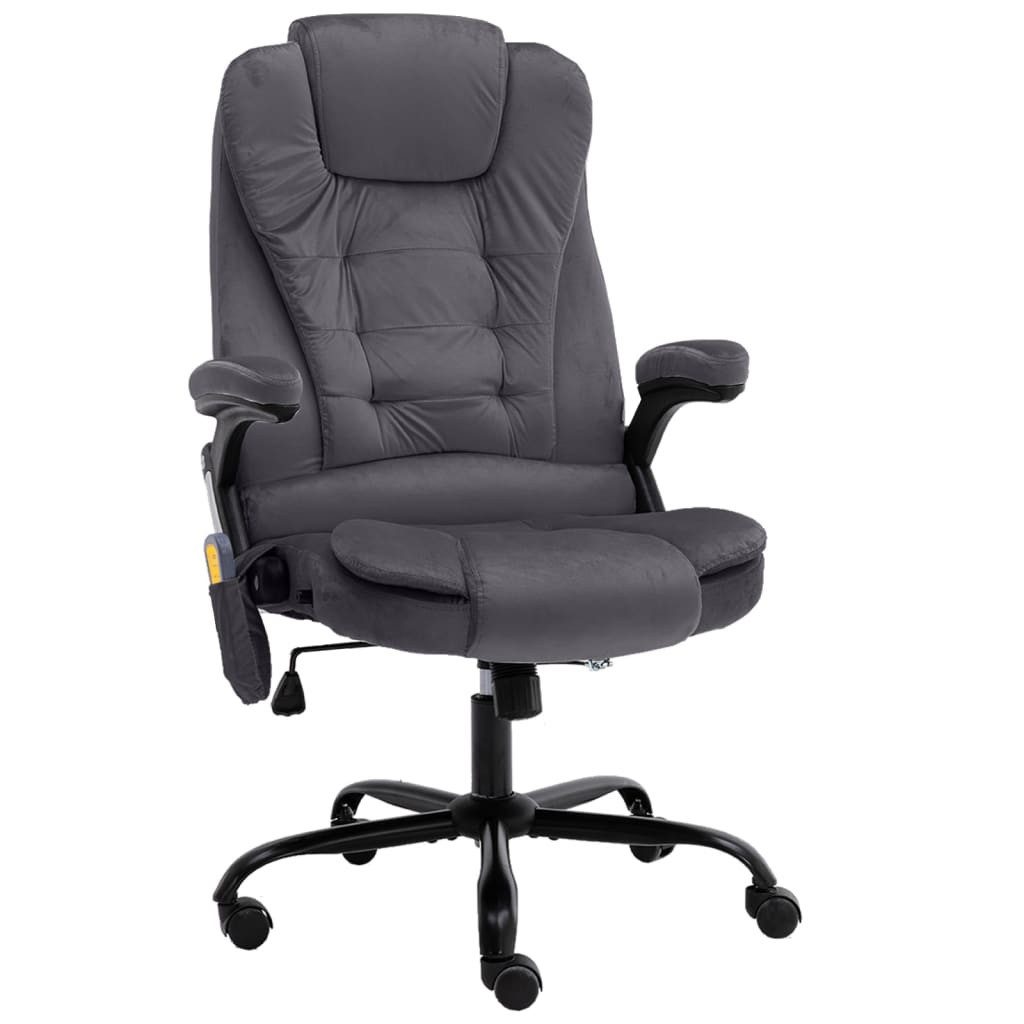 vidaXL Bürostuhl Massage-Bürostuhl Dunkelgrau Samt