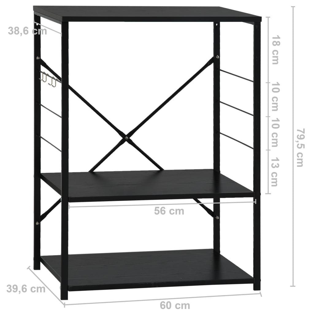 60×39,6×79,5 cm Schubkasteneinsatz Holzwerkstoff vidaXL Schwarz Mikrowellenregal