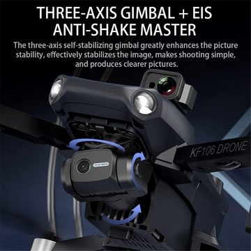 Teeggi KF106 MAX 360 Grad Laser Hindernis Vermeidung, 3-Achsen Gimbal Drohne (4K HD, 22 Minuten Flugzeit, GPS Folge mir, Intelligente Rückkehr)