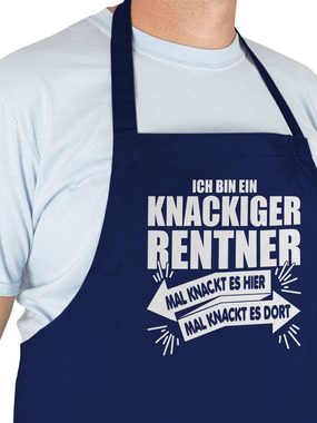 Shirtracer Kochschürze Ich bin ein knackiger Rentner, (1-tlg), Rentner Küchen-Schürze zum Kochen