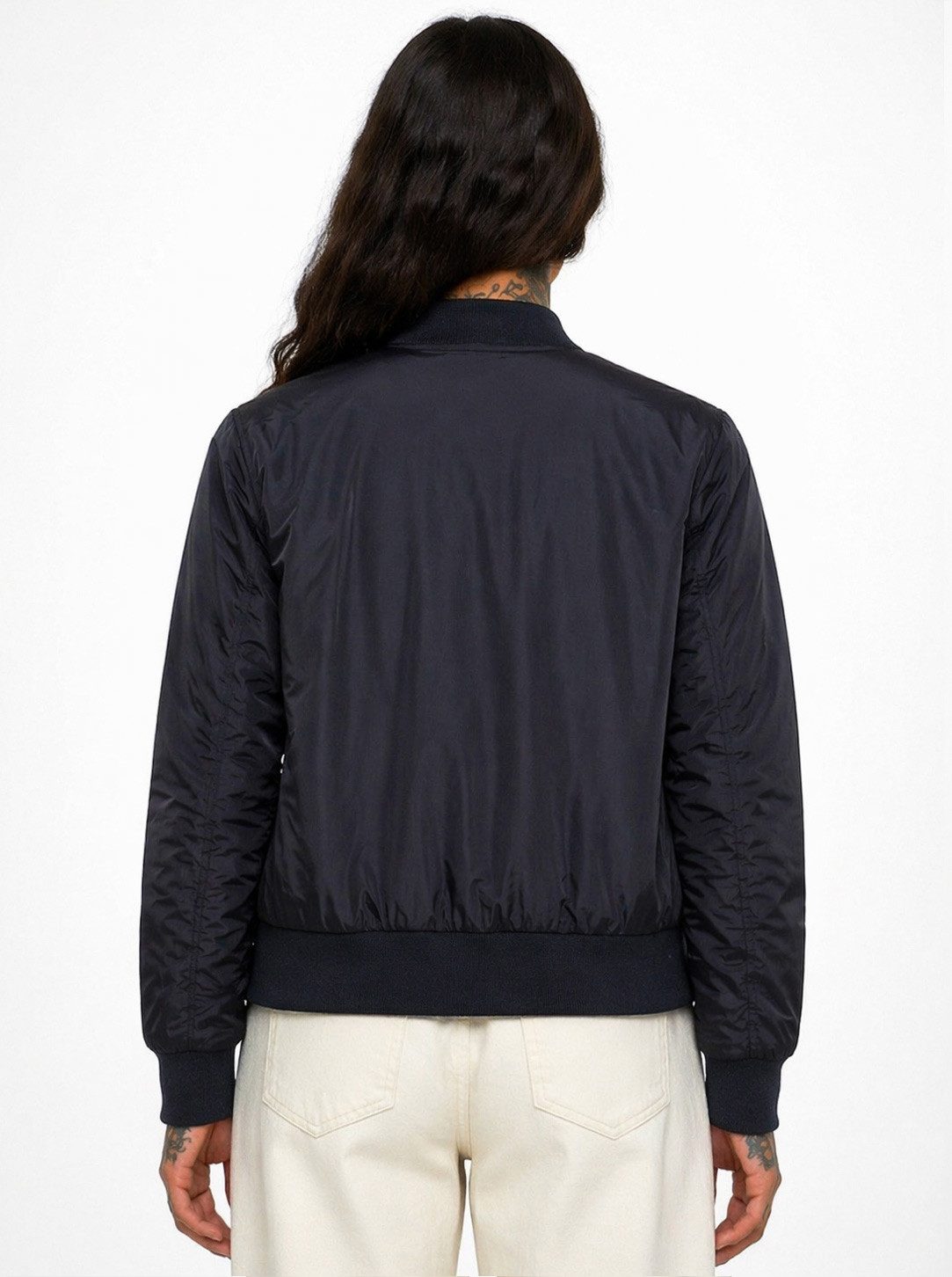 urbandreamz Bomberjacke Damen leichte Bomberjacke Jacke Sommer Frühling Übergangsjacke Seitentaschen, wasserabweisend, waffelartige seitliche Einsätze