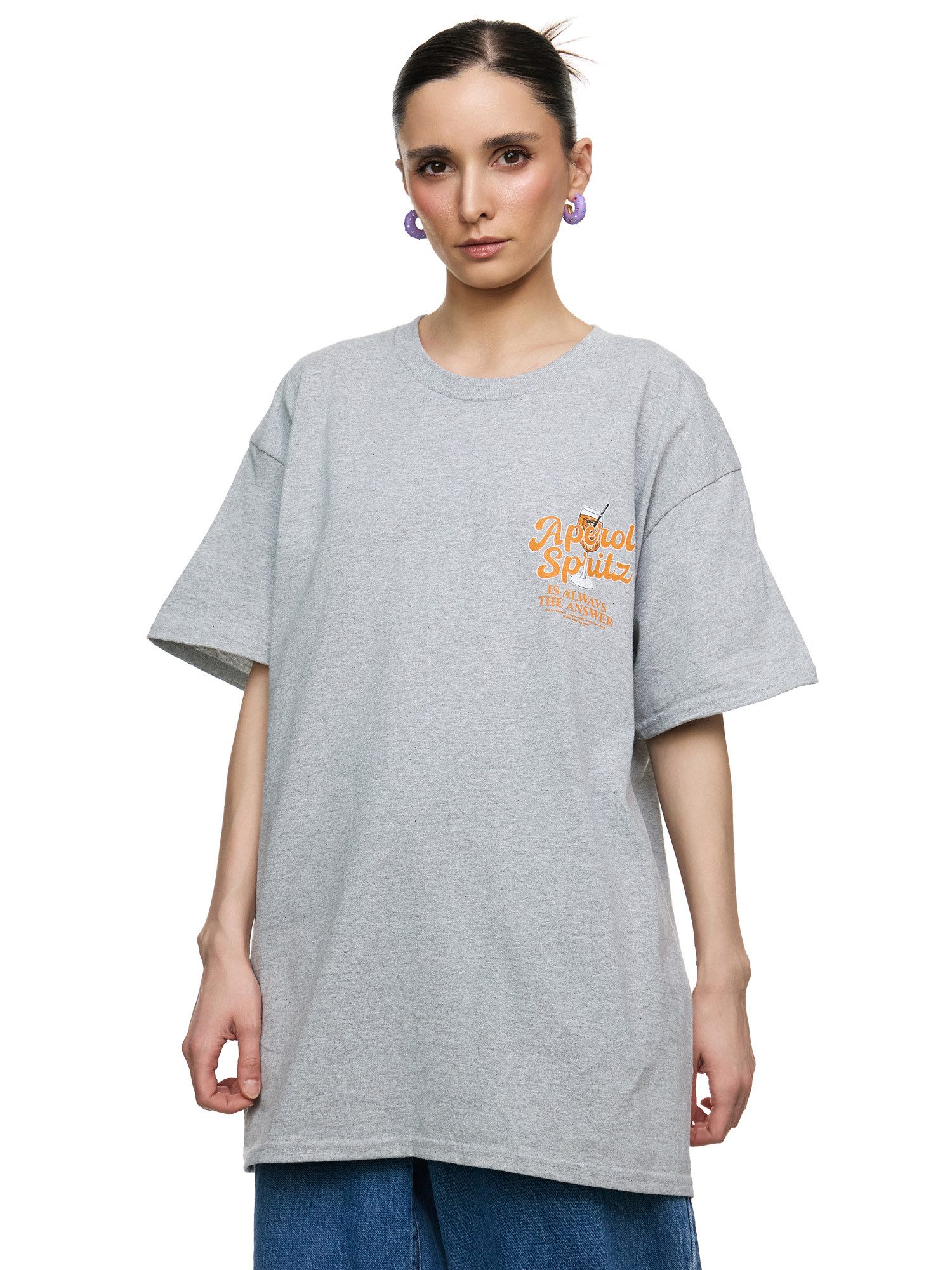 Worldclassca T-Shirt Worldclassca Oversized Print Aperol Spritz T-Shirt Sommer Oberteil PRINT - APEROL SPRITZ - IS ALWAYS THE ANSWEAR – Bild 2 von 4