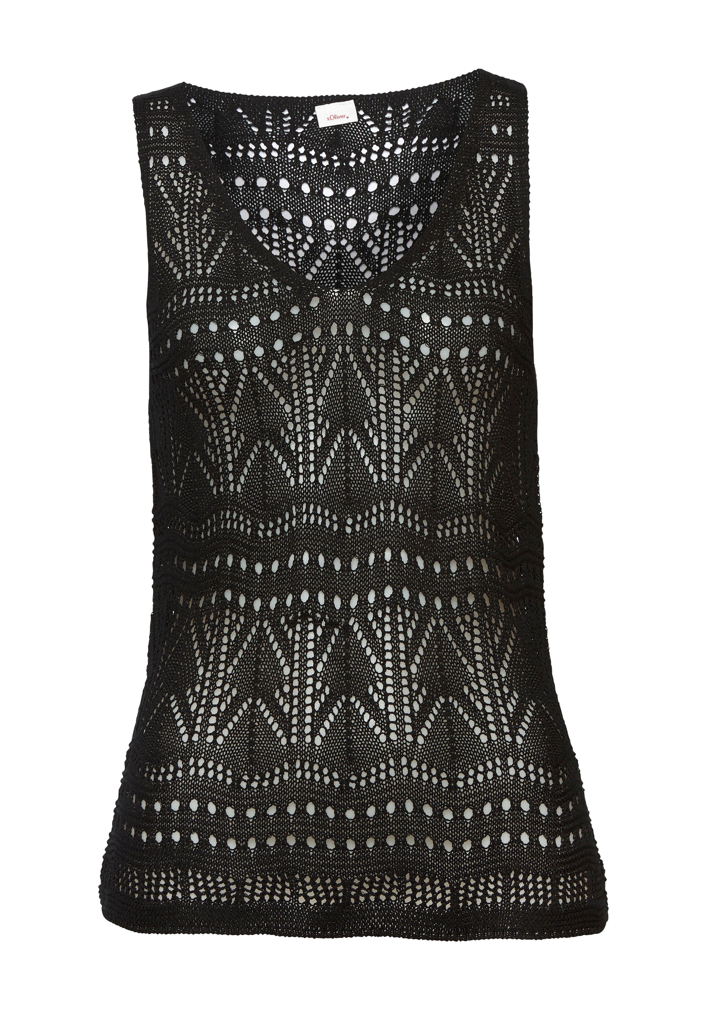 s.Oliver Stricktop mit semi-transparentem Ajourmuster, Strandtop mit Lochmuster. € 39,99