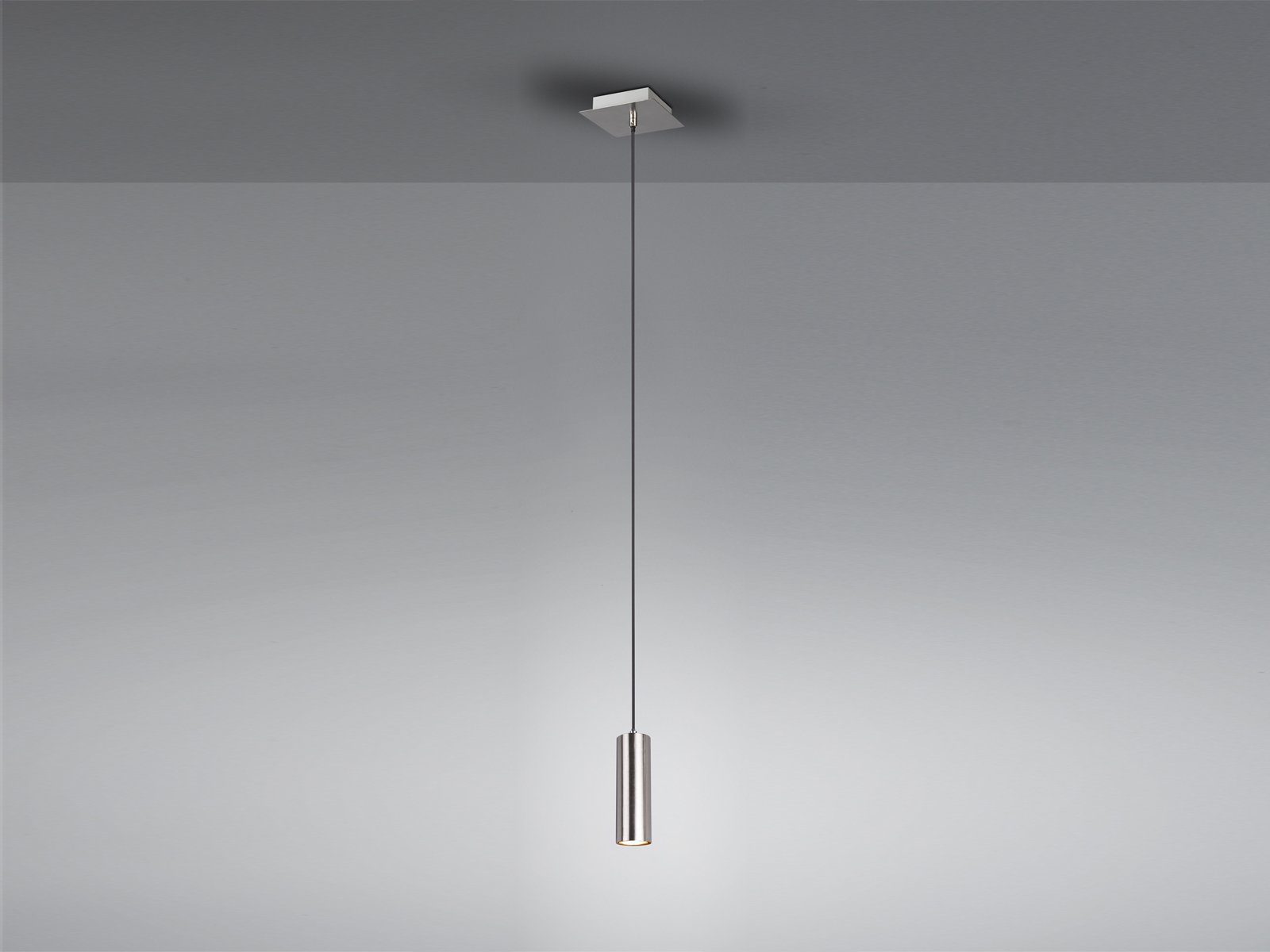 TRIO Leuchten LED Pendelleuchte, Dimmfunktion, LED wechselbar, Warmweiß, kleine Esstisch-lampe einflammig Treppenhaus modern Silber, Ø12cm
