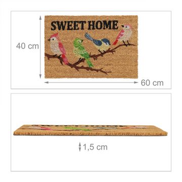 Fußmatte Fußmatte Kokos Sweet Home, relaxdays, Höhe: 15 mm