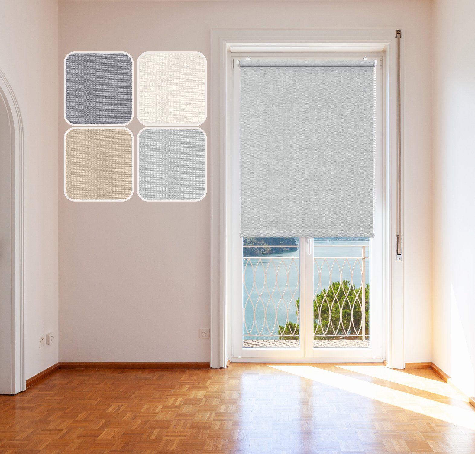 Rollo "Scandi", 50x150cm Ashen, Tageslichtrollo, DomDeco, blickdicht, Klemmfix, Lichtschutz, ohne Bohren, blickdicht, Klemmfix