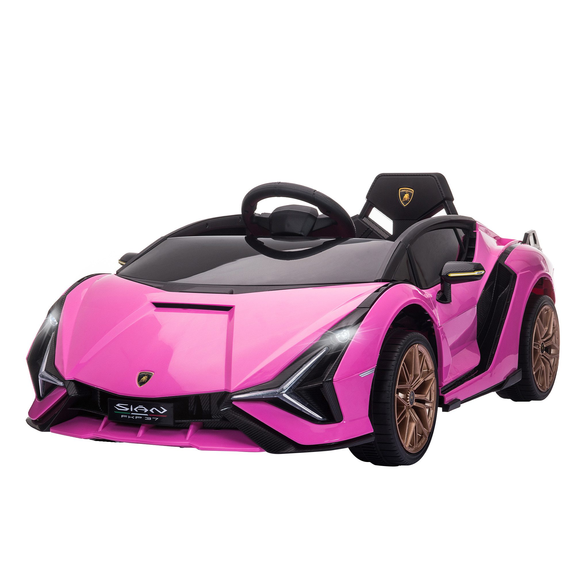 furnicato Elektro-Kinderauto Kinder-Elektroauto Lamborghini 3-5 km/h Rosa für 3-5 Jahre, Belastbarkeit 25 kg