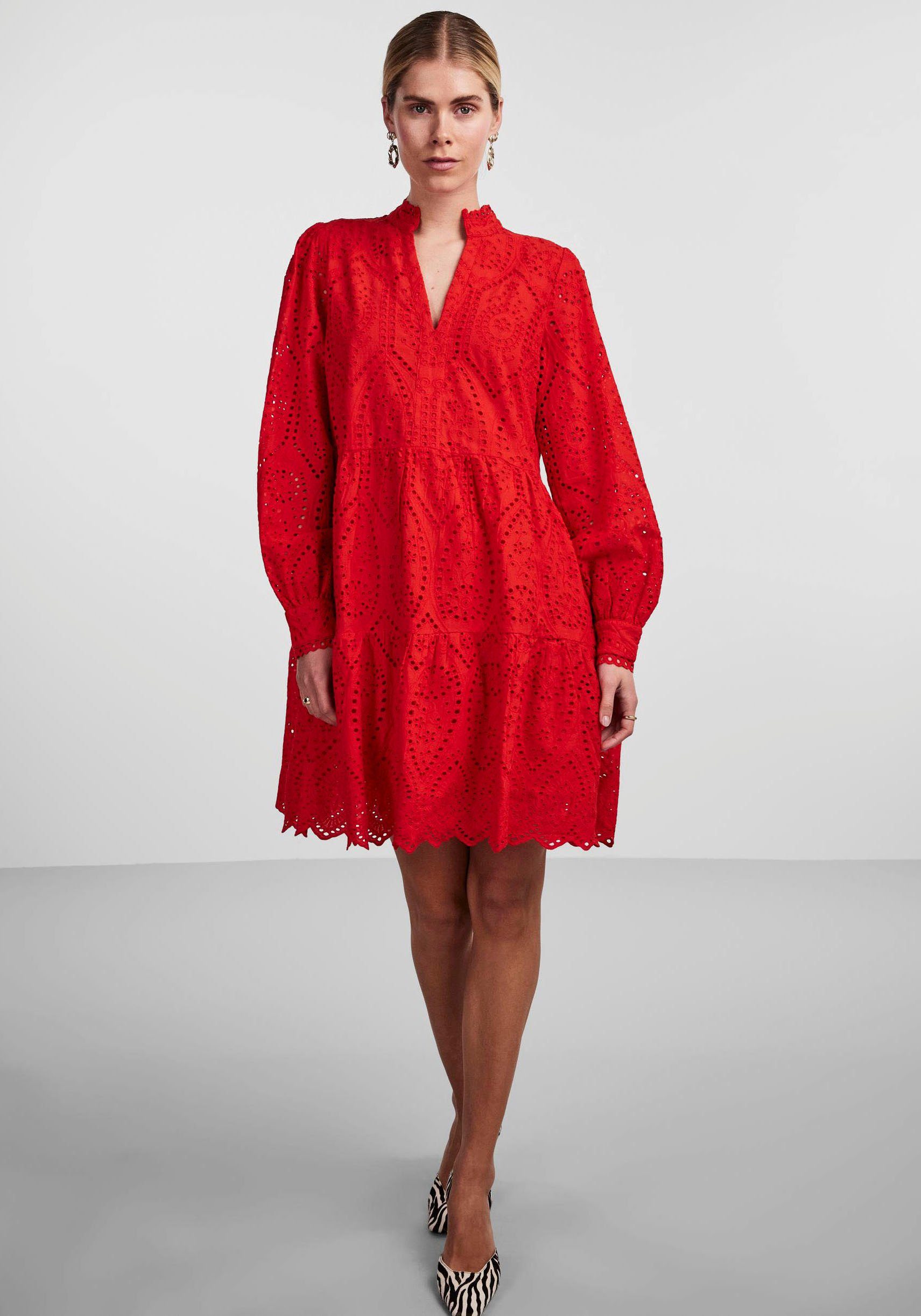 S. LS Fiery NOOS Y.A.S Red Blusenkleid YASHOLI DRESS