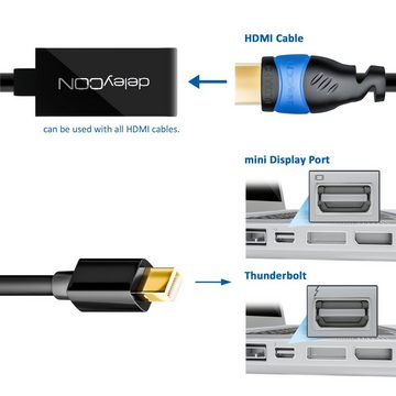 deleyCON deleyCON 0,15m Mini DisplayPort/Thunderbolt zu HDMI Adapter UHD 2160p Video-Kabel