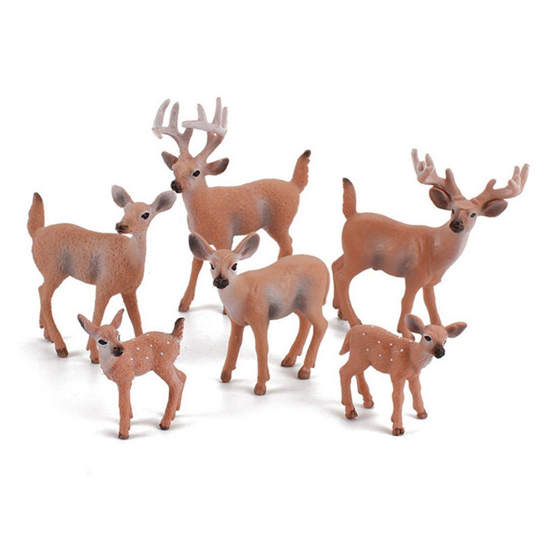 Elch 6 Tierfigur Tierschmuck,Dekoration, Dekoration Hirsch-Tierfiguren,Weihnachten Stück Mikro-Landschaft, SCRTD für