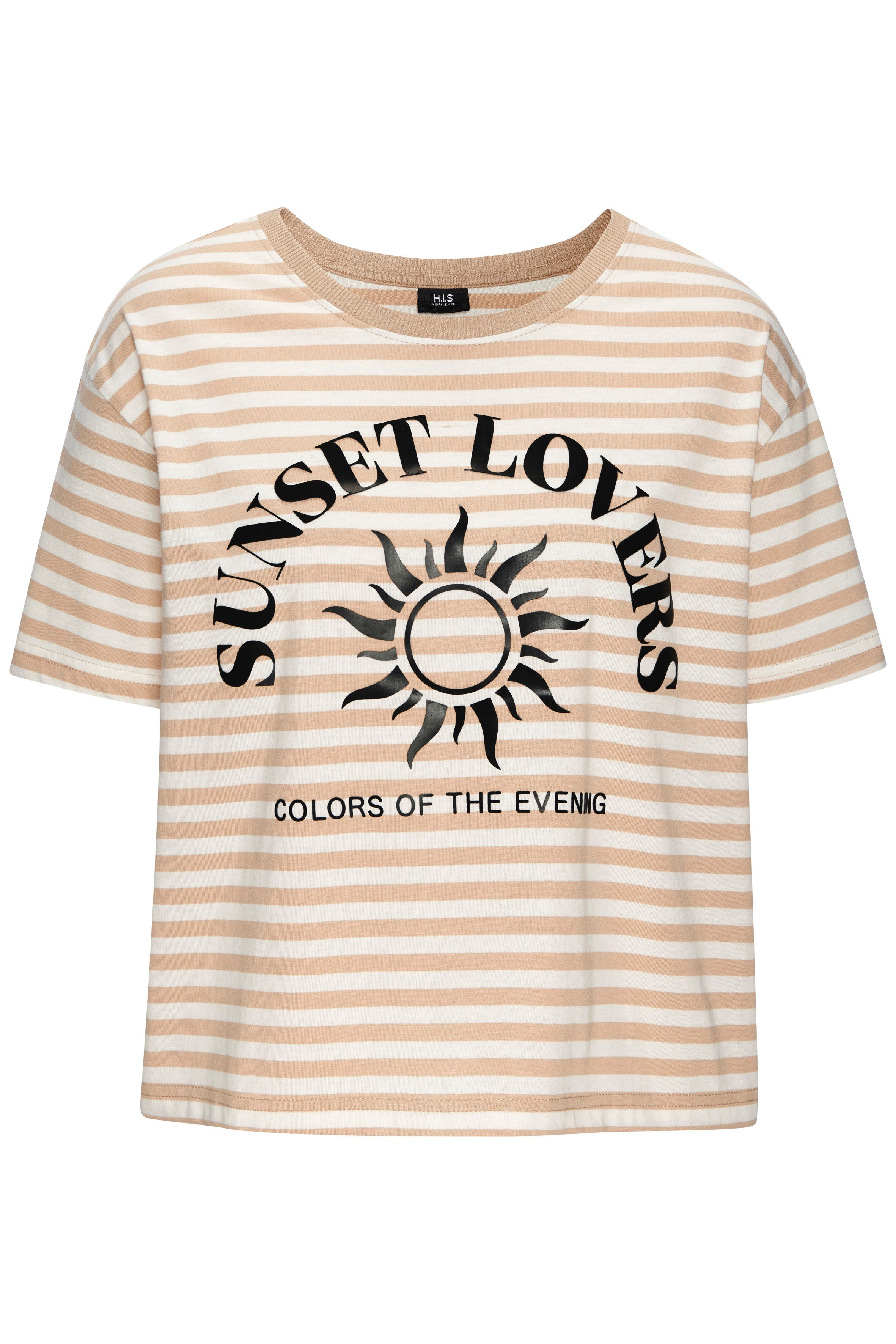 H.I.S T-Shirt gestreift mit Print, Loungewear. € 19,99
