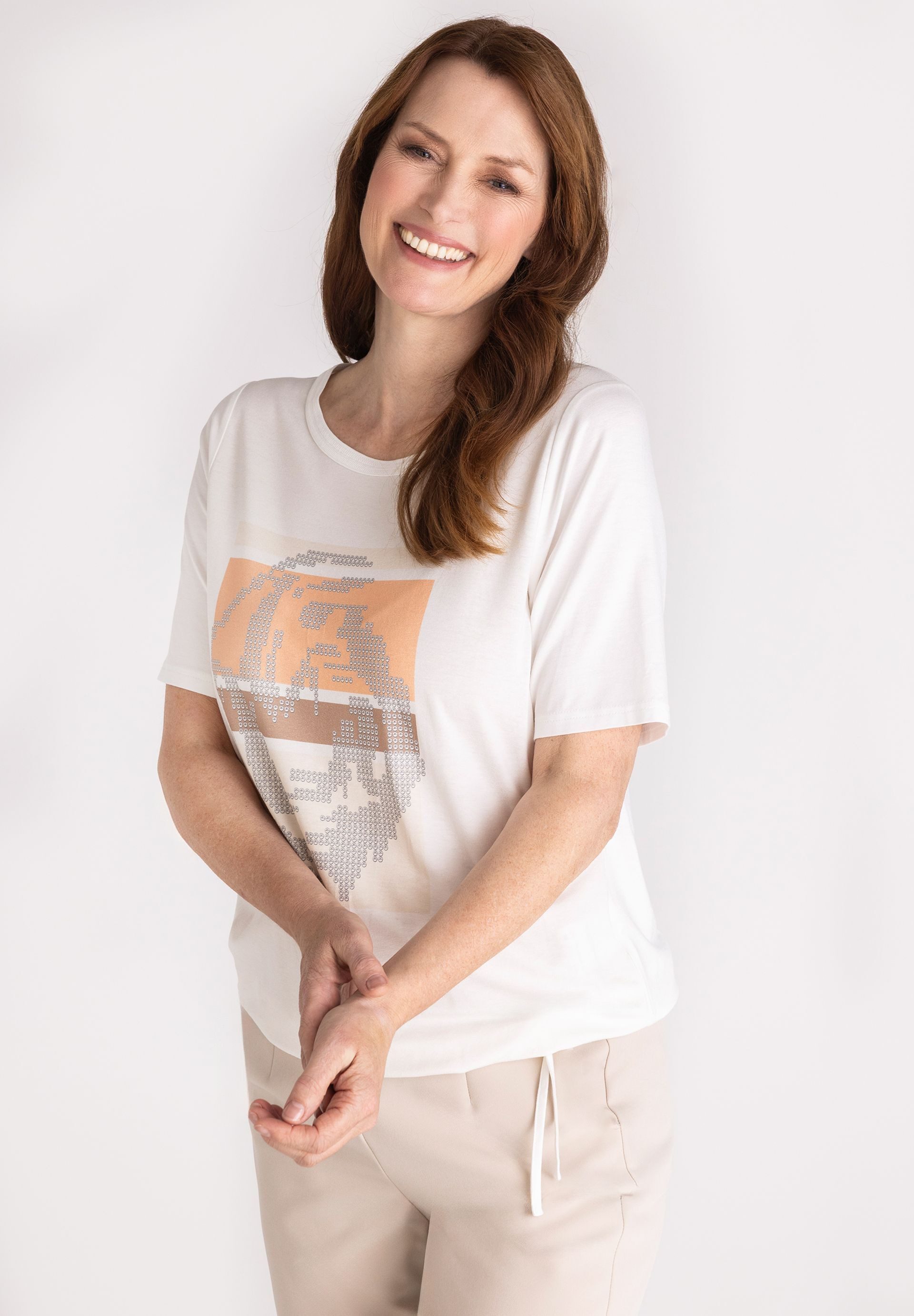 FRANK WALDER T-Shirt mit Tunnelzugsaum. € 59,99