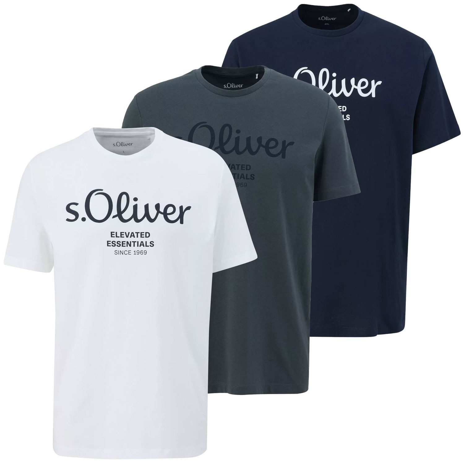 s.Oliver T-Shirt Basic aus reiner Baumwolle, mit Logo-Print auf der Brust günstig online kaufen