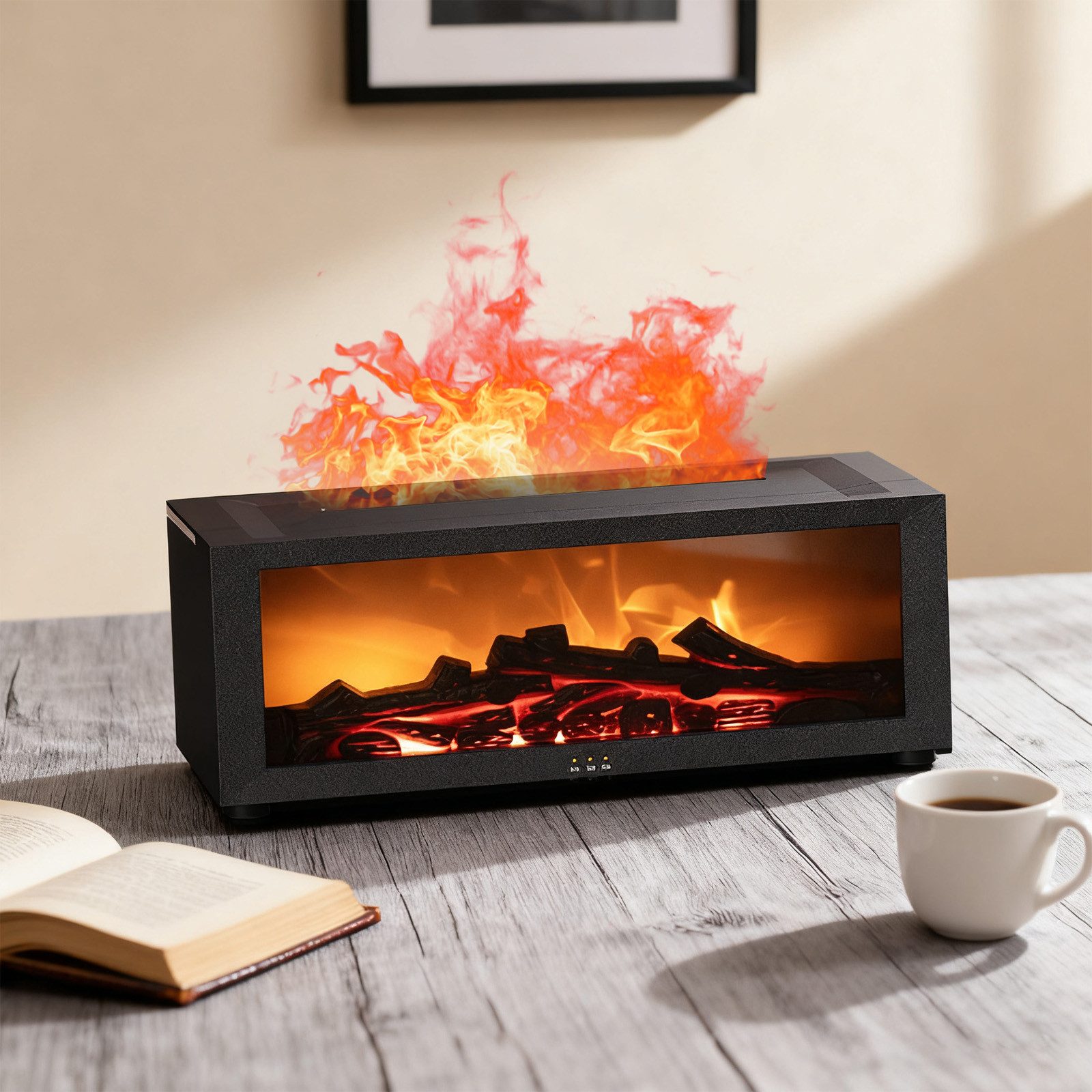 REDOM Diffuser Aromatherapie Diffusor mit Flammeneffekt Увлажнитель воздуха, 0,15 l Wassertank, mit Nachtlicht Fernbedienung Timerfunktion Verschiedene Lichtmodi