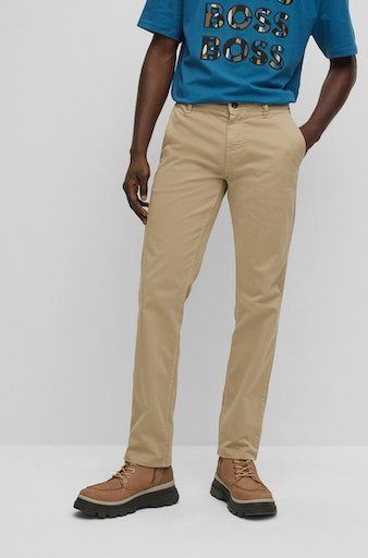 BOSS ORANGE Webhose Schino-Slim D mit aufgesticktem Logo Coriander