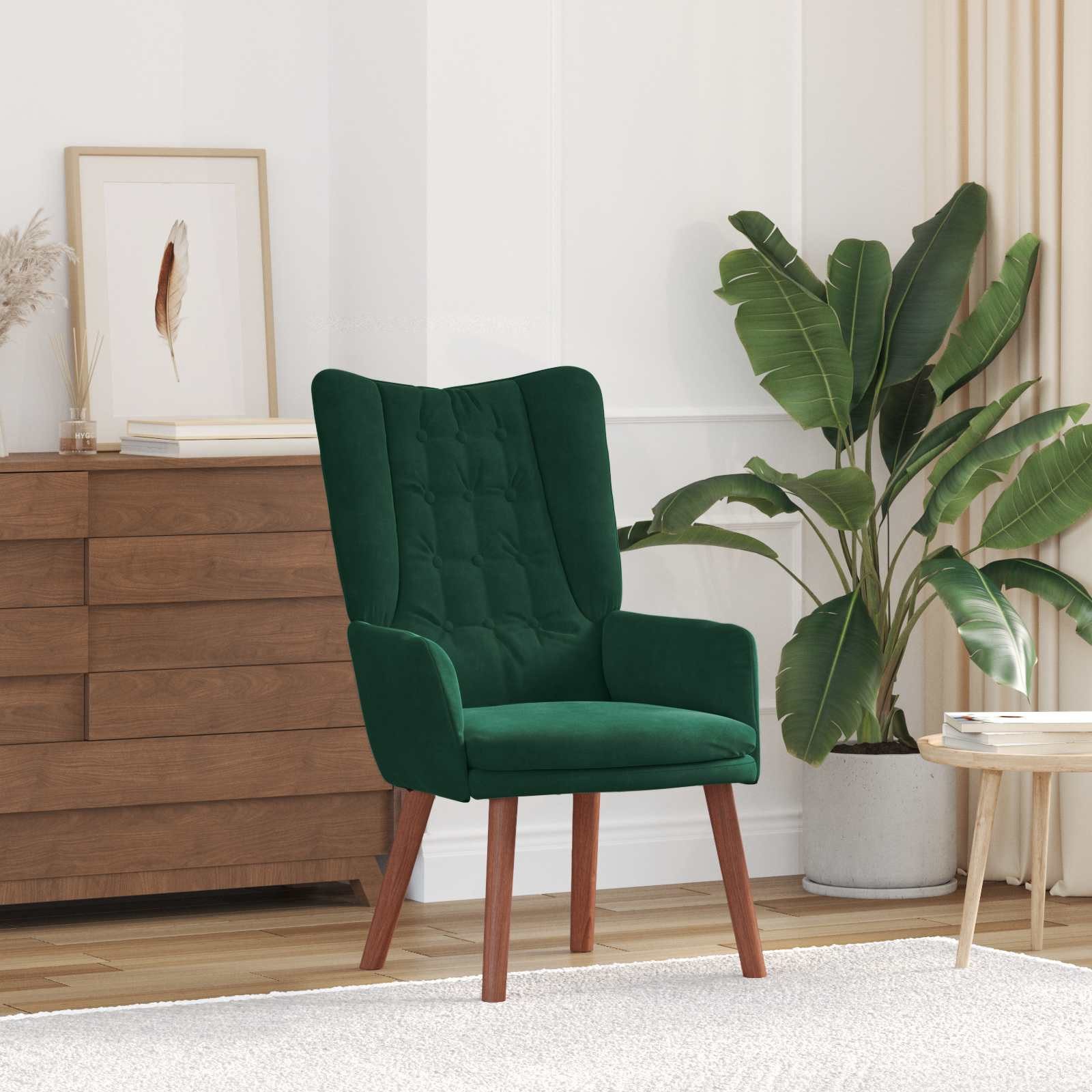 vidaXL Sessel Sessel Dunkelgrün 63 x 67 x 94 cm Samt (1-St)
