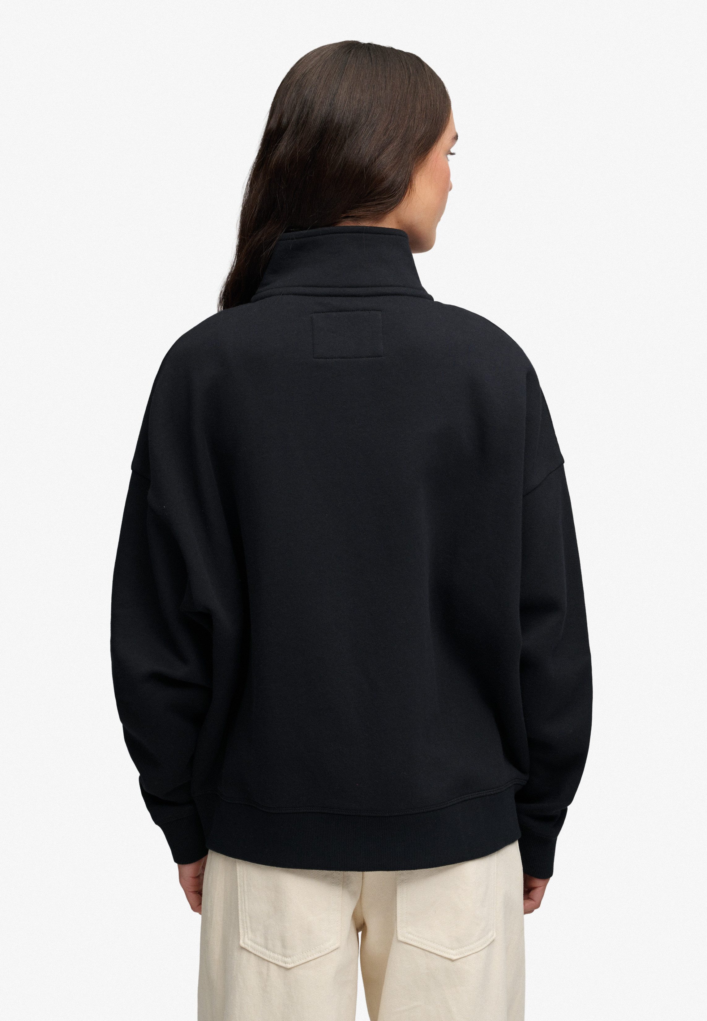 Superdry Sweatjacke SIGNATURE EMB OVERSIZED TRACK Oversize-Passform, mit Reißverschluss, hoch geschlossener Ausschnitt