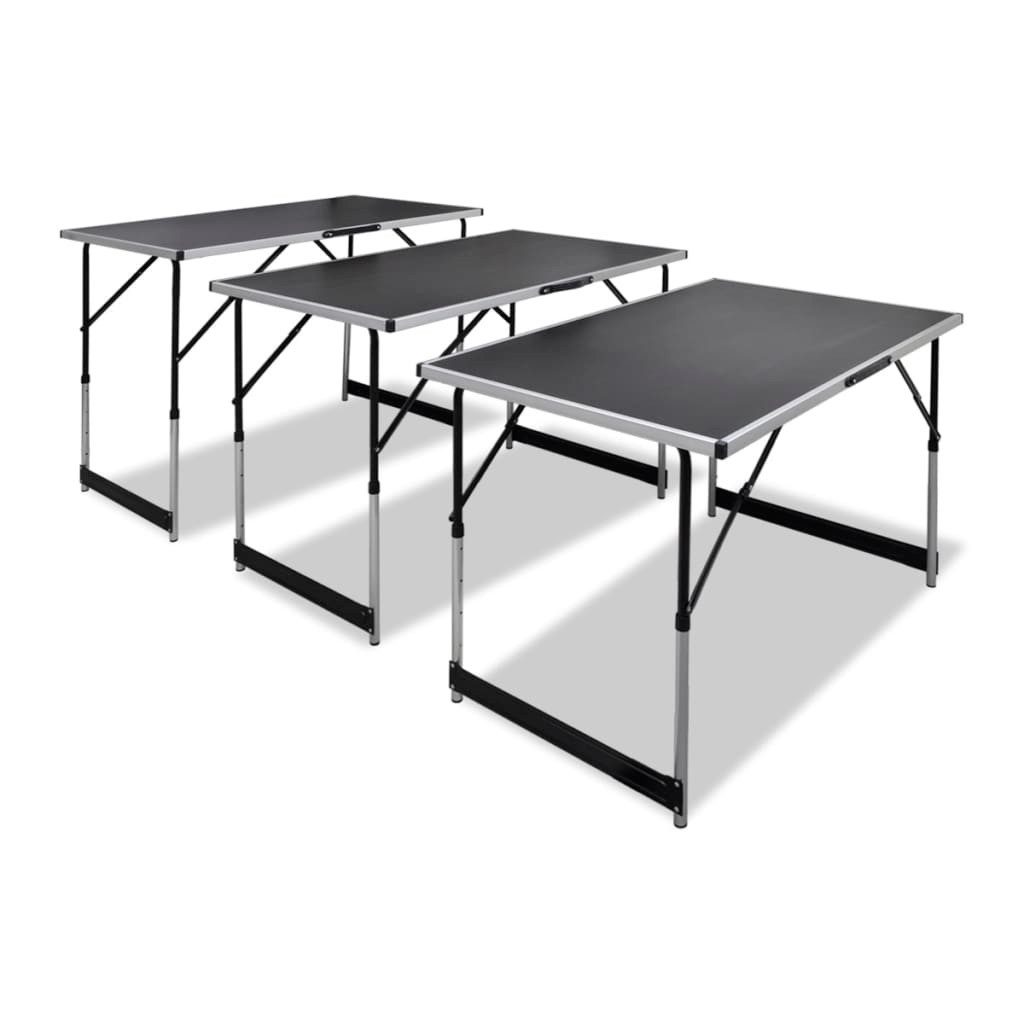Klapptisch Tapeziertische 3 Stk. Klappbar Höhenverstellbar