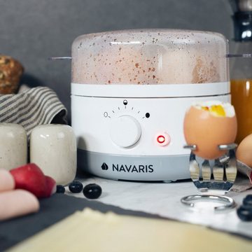 Navaris Eierkocher Eierkocher für 1-7 Eier - einstellbar - 350W - 22x17,5cm