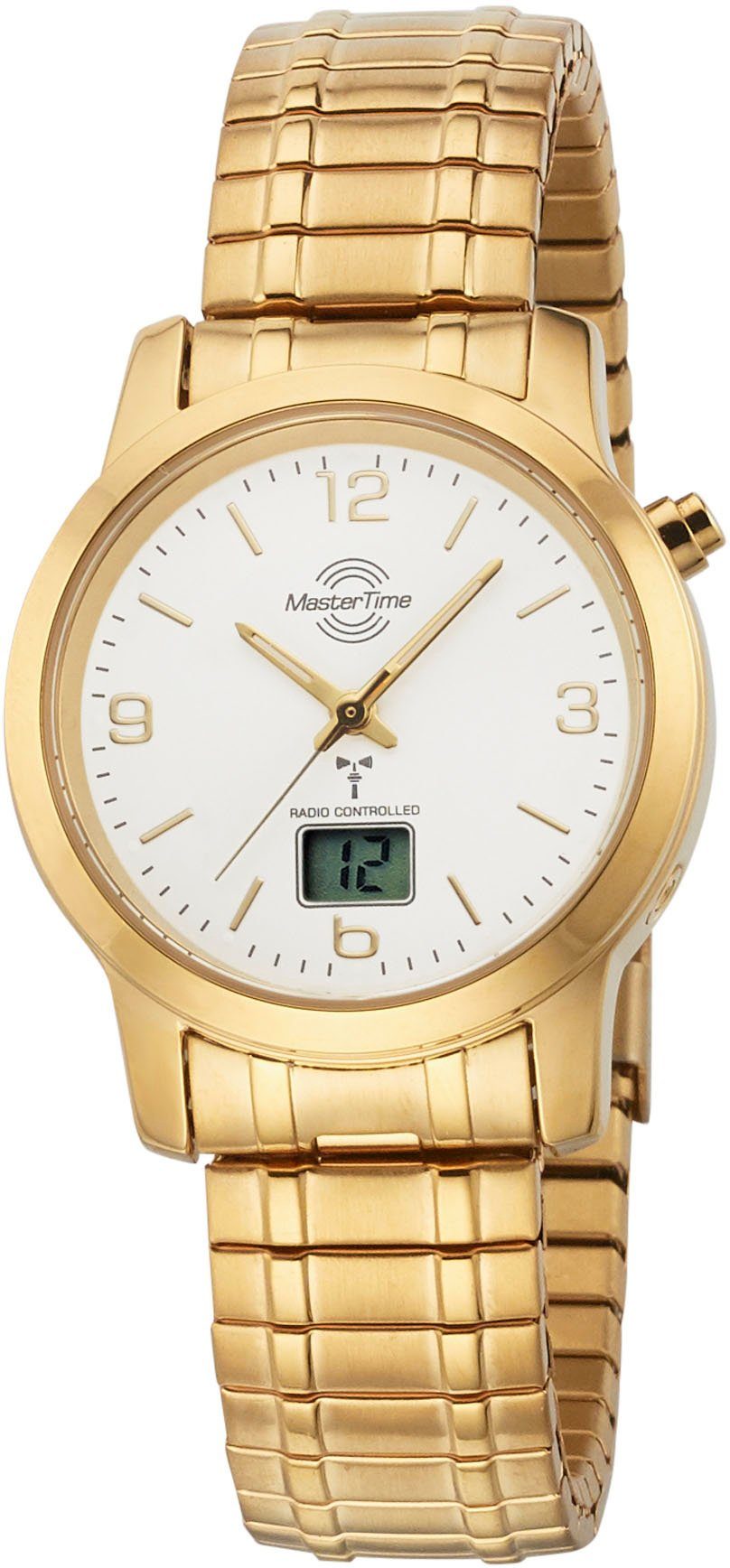 MASTER TIME Funkuhr Basic, MTLA-10313-12M, Armbanduhr, Quarzuhr, Herrenuhr, Datum, Leuchtzeiger