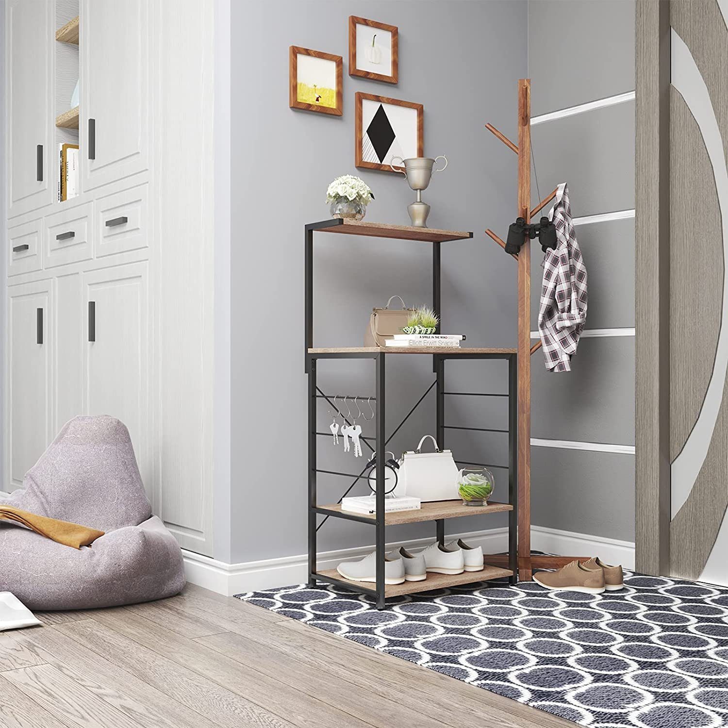 Woltu Küchenregal, 1-tlg., Mikrowellenhalter Bäcker Regal Haushaltsregal günstig online kaufen