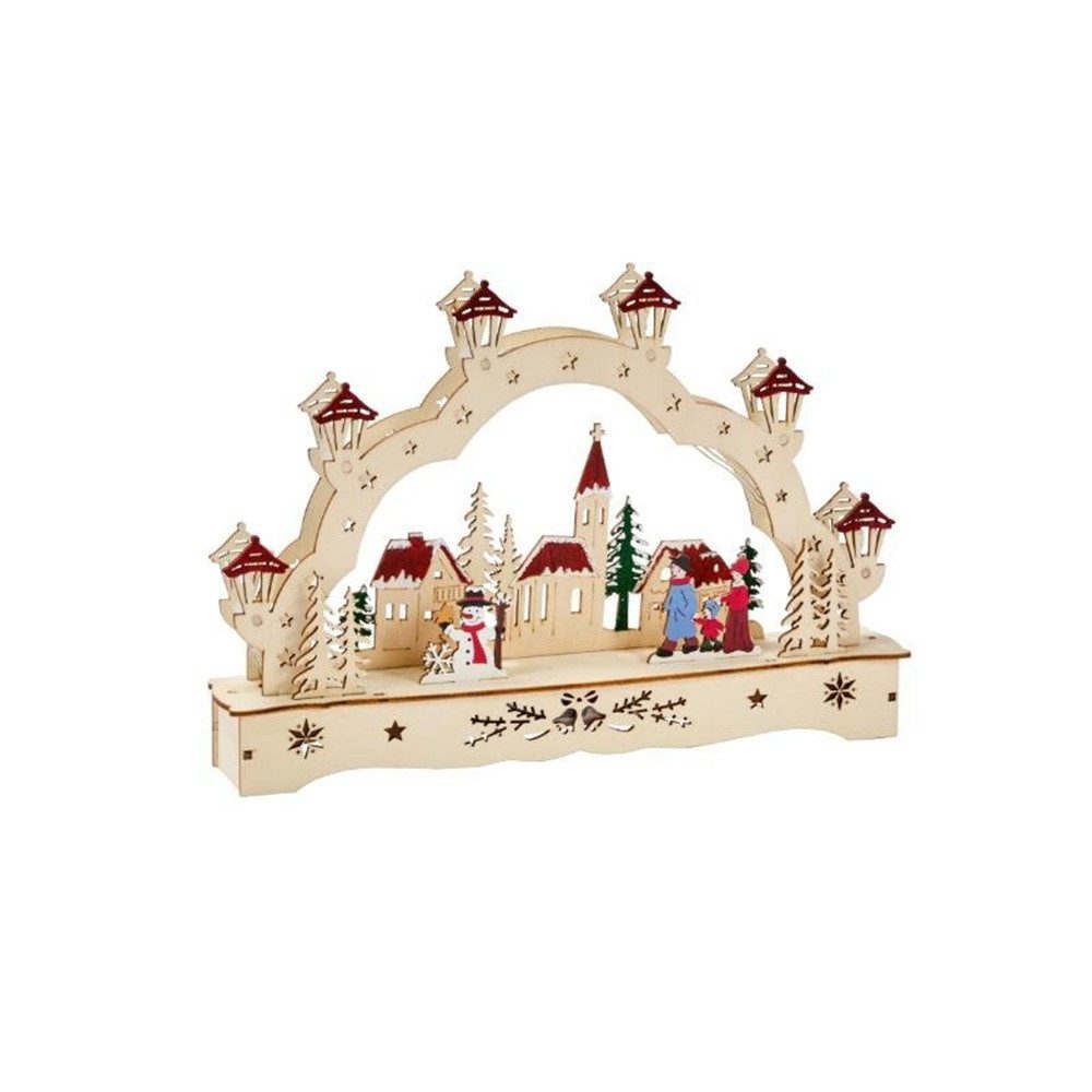 Smart Garden LED-Dekofigur Beleuchtetes Weihnachtsdorf Schwibbogen aus Holz, 28 cm Weihnachtsdeko (1 St)