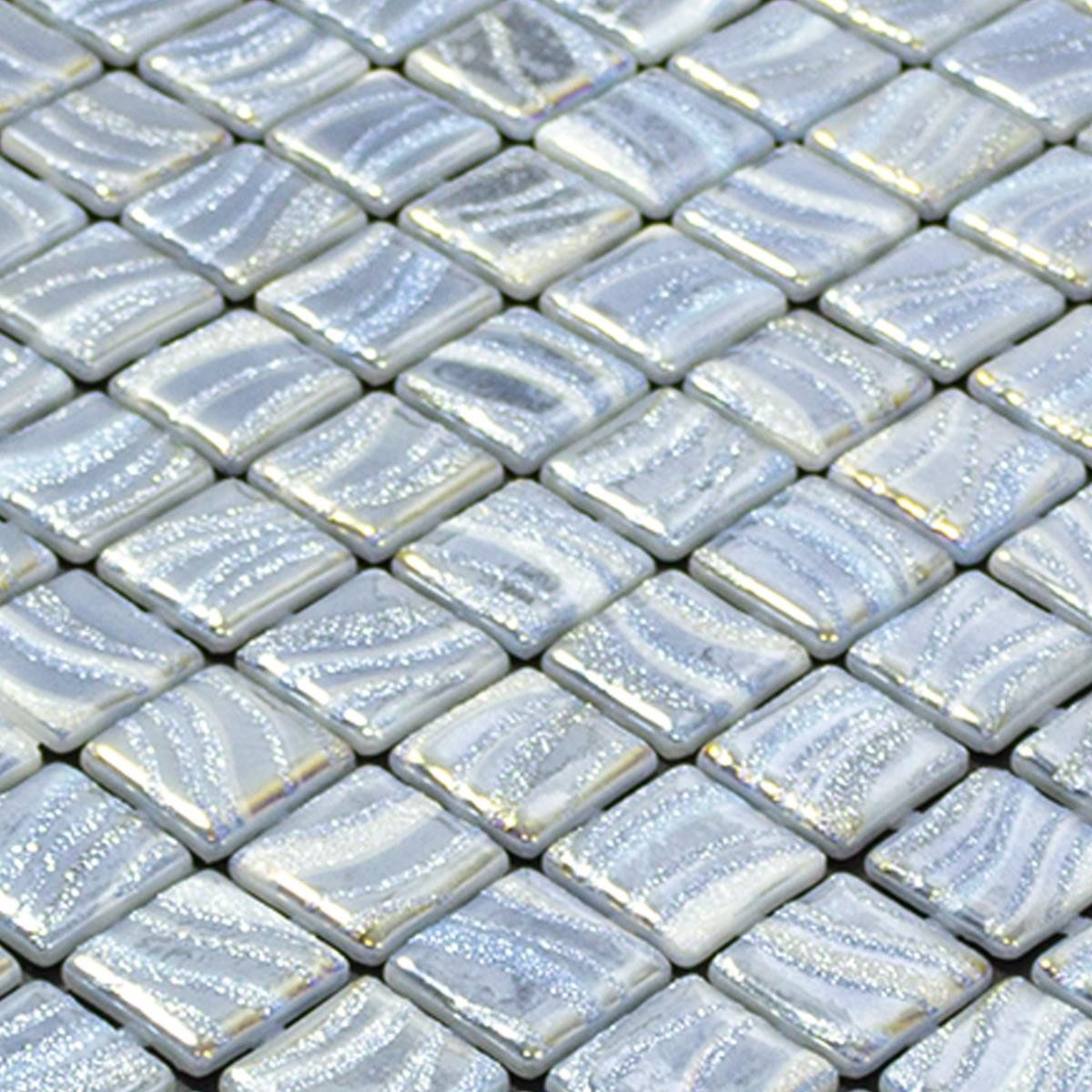 Mosafil Mosaikfliesen Glas Schwimmbad Pool Mosaik Marisburg Glitzer, Glas-Ecoglas 31.600x31.600, blau, Punktverklebt - Frostsicher - Wasserdicht - Wasserfest - Rutschfest