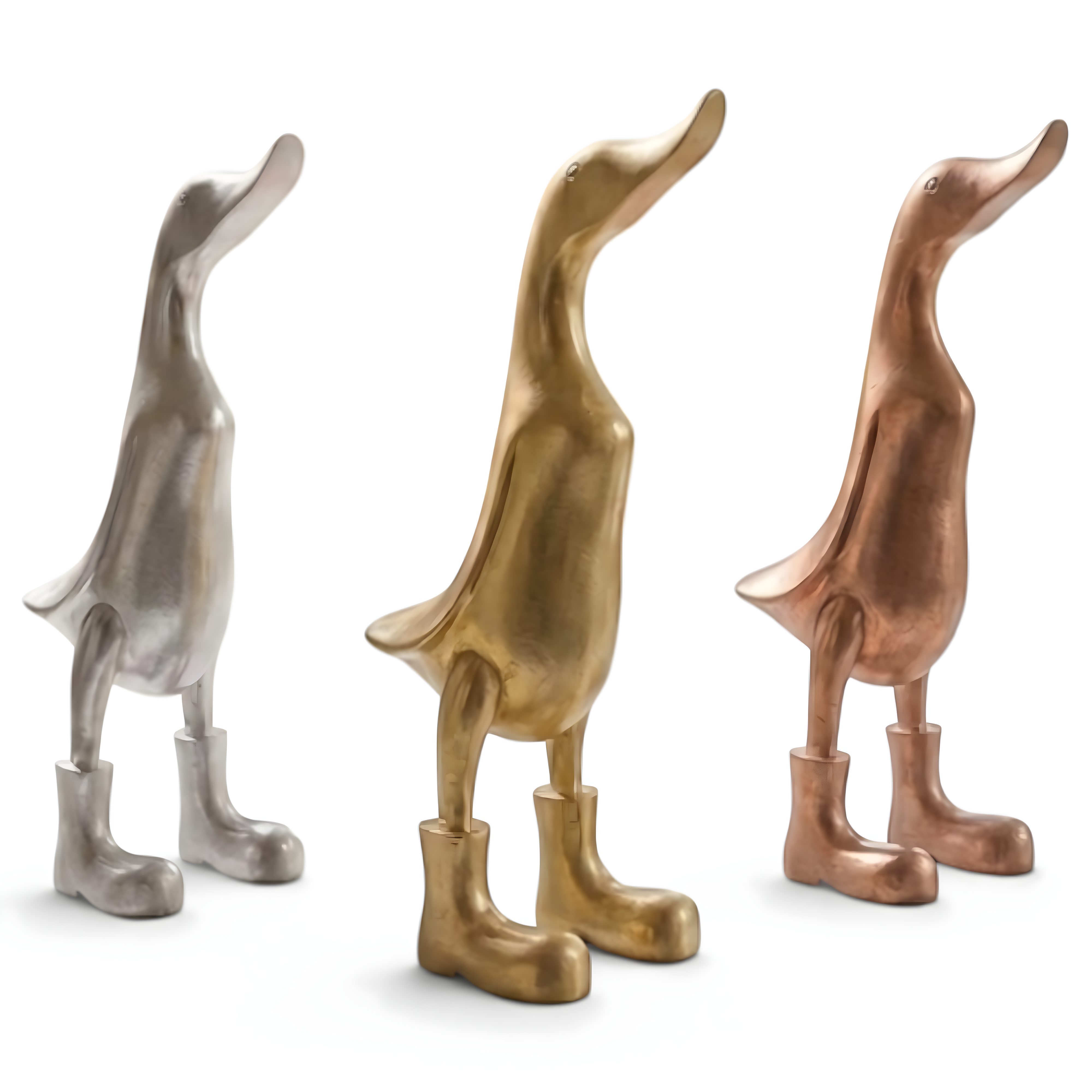 Kinaree Dekofigur Holzente Metallic handgefertigt Indonesien Gold, Silber, Bronze Deko, aus Indonesien, handgefertigt, Metallic-Finish, moderne Dekoration