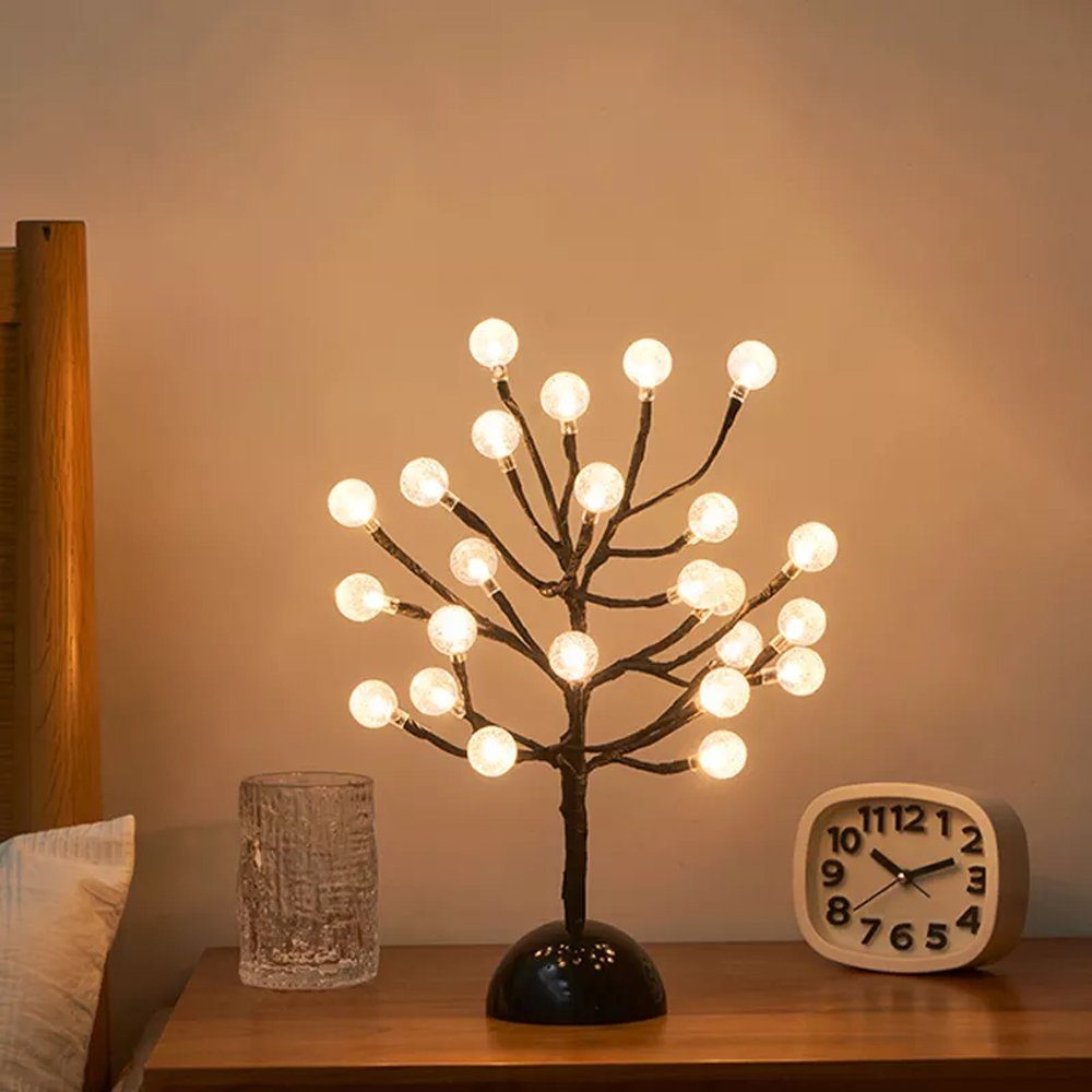 Arnusa LED Baum »Leuchtbaum Kristall Kugel 36 cm warmweiß«, Ein-Aus, LED  fest integriert, warmweiß, Dekoleuchte kabellos Tischleuchte Nachttischlampe