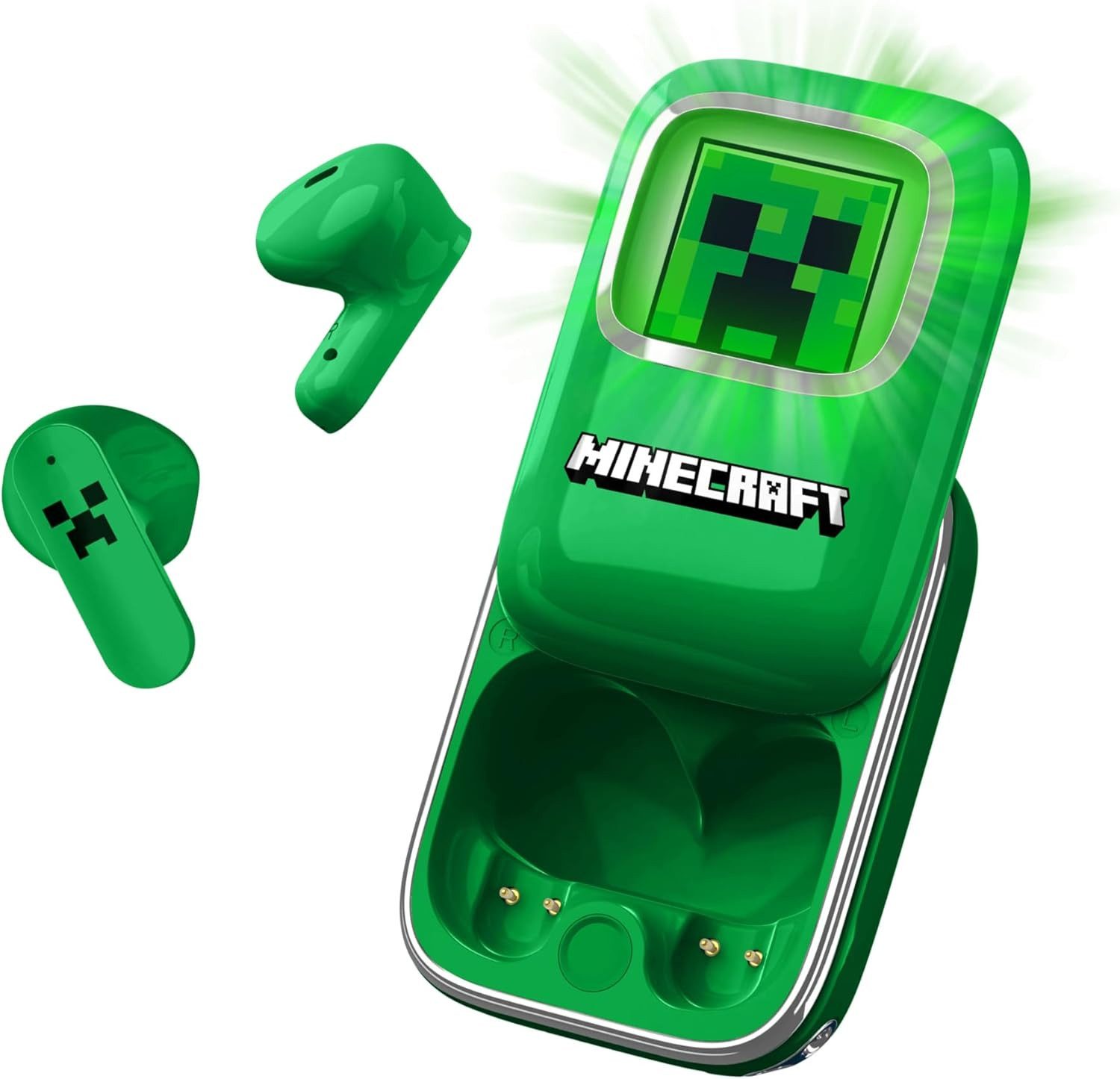 OTL Offiziell lizenzierte Minecraft Slide TWS-Ohrhörer Bluetooth-Kopfhörer (Bluetooth, Integriertes Mikrofon & Touch-Bedienung)