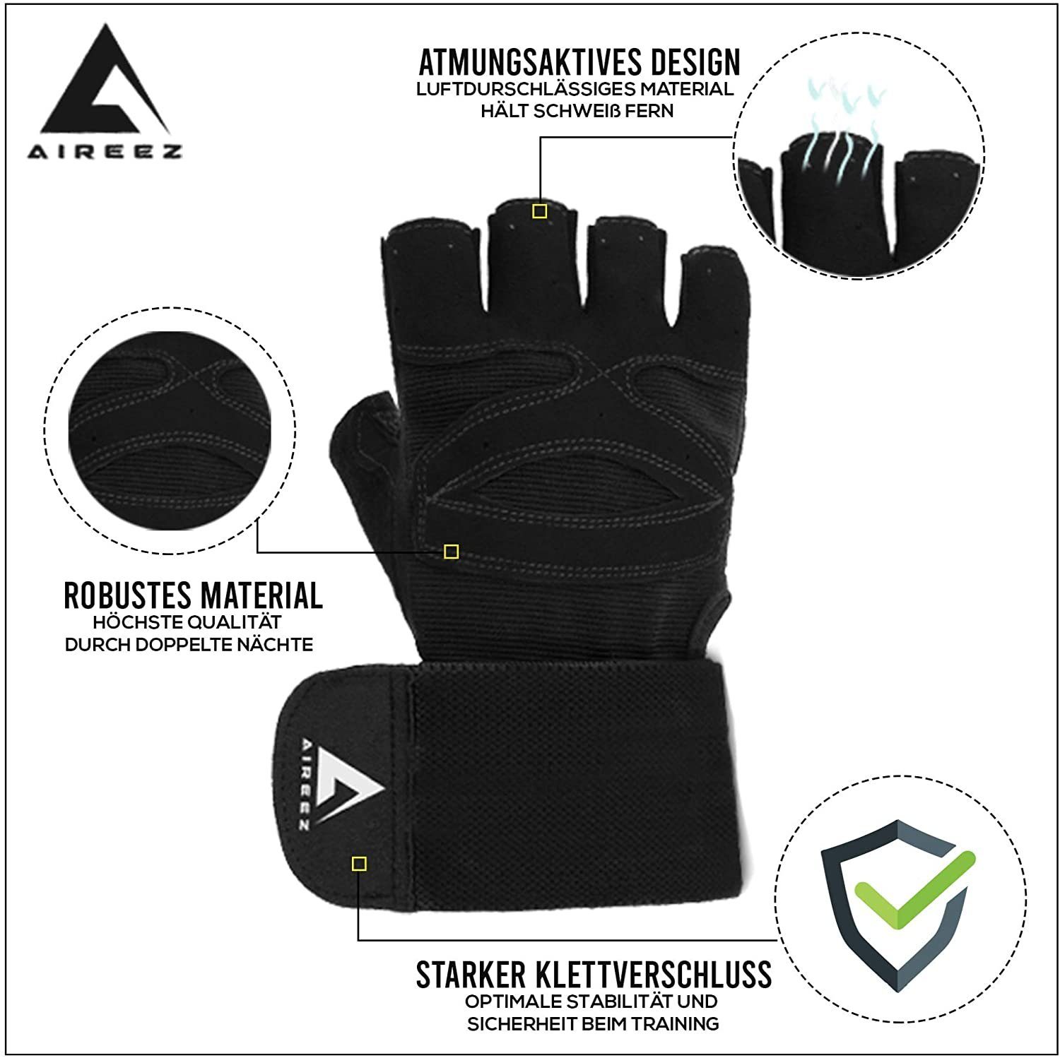 Sport Fitness Handschuhe Krafttraining Gewichtheben Trainingshandschuhe Bandage 