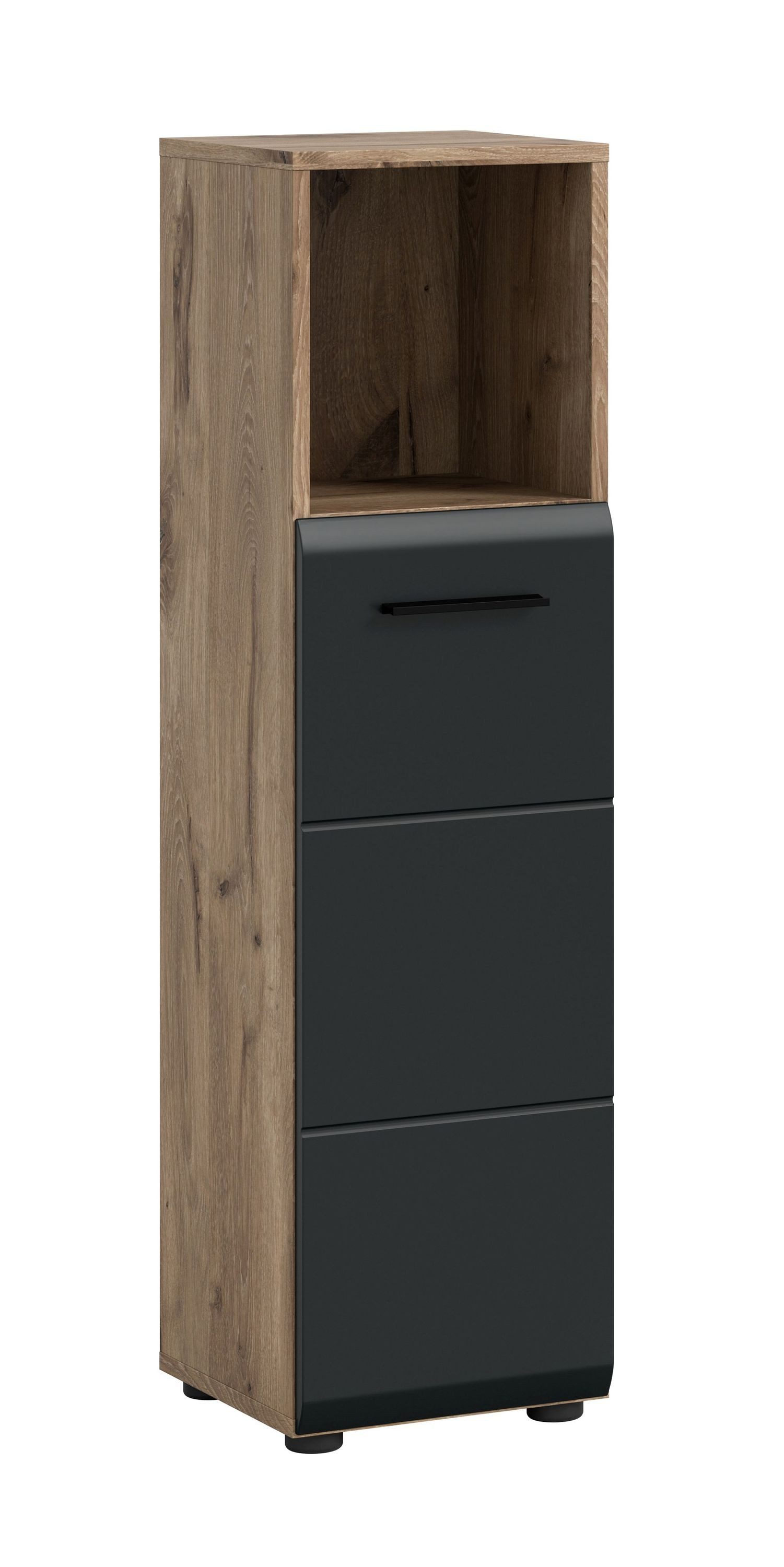 Aileenstore Hochschrank ARCTIC 30 cm Breite, Schwarz matt, 1 Tür