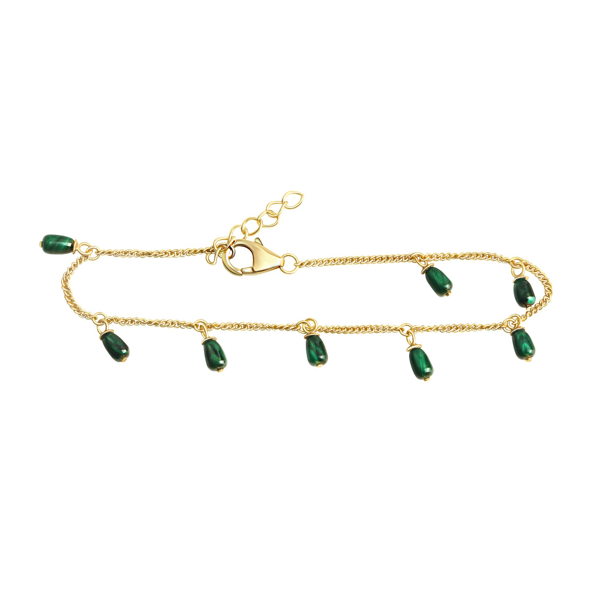 CELESTA Armband 925 Sterling Silber vergoldet Malachit