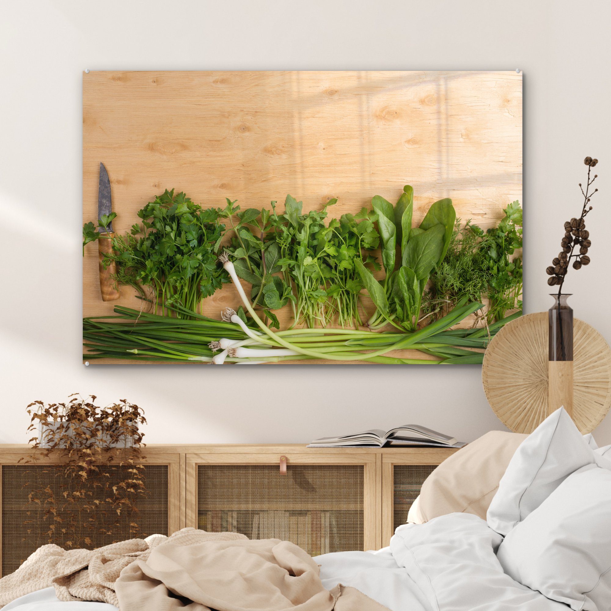 Acrylglasbild und St), (1 -Kräuter, & Schlafzimmer Acrylglasbilder Bio-Gemüse MuchoWow Wohnzimmer