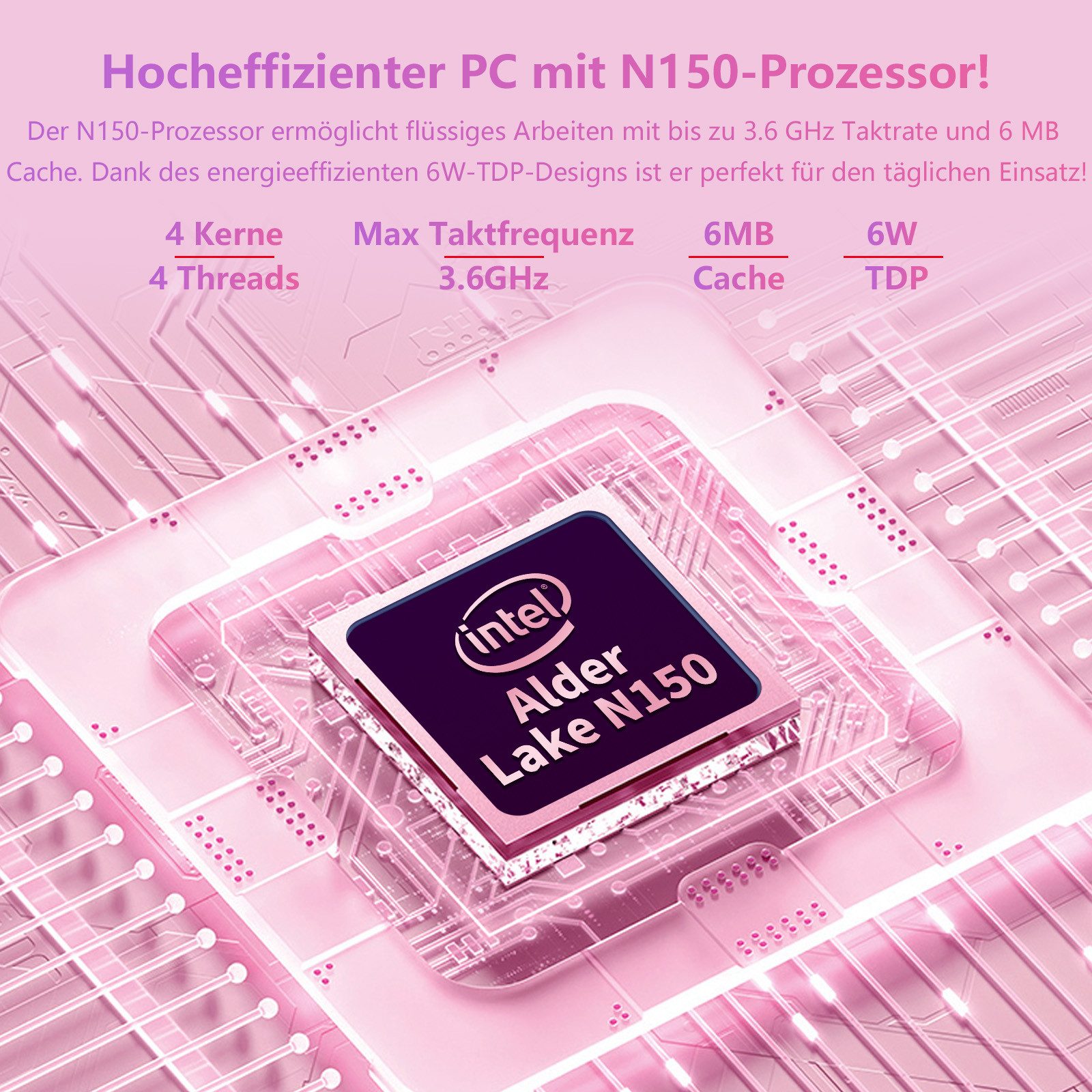 LONGEVINCE 2-in-1 Touchscreen Laptop 10,95", 16GB RAM Notebook (27,81 cm/10,95 Zoll, Intel, Intel Celeron N150, 16 GB, 476 GB SSD, 360° Flexibl, Windows 11 Pro + Office 2024)