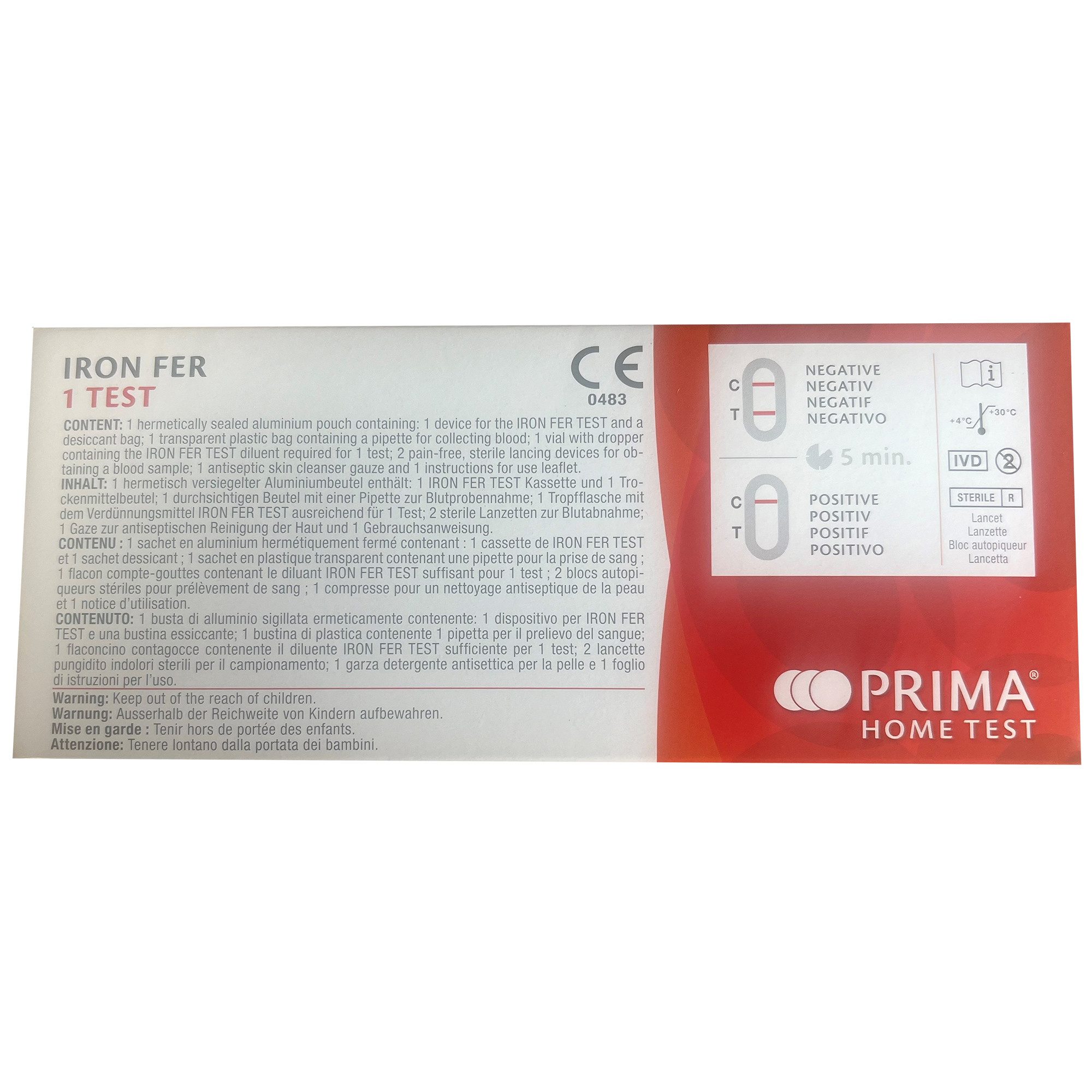 Prima Lab PSA-Schnelltest PRIMA Eisen FER Home Test