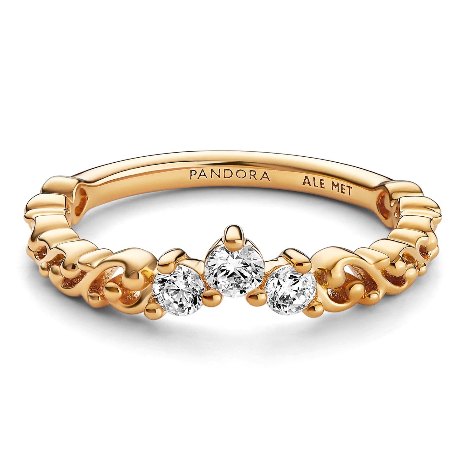 Pandora Fingerring DamenEdle Tiara mit Wirbel Goldfarben günstig online kaufen
